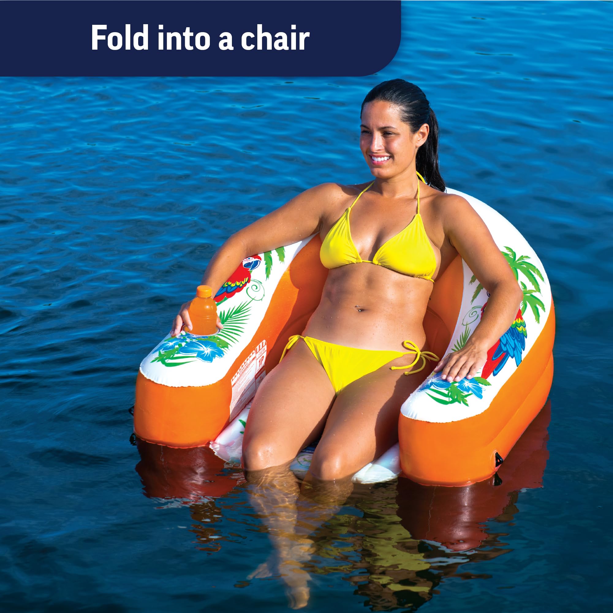Inflatable Pool Lounge Chair - WOW Sports - Erganomic Shape For Cool Comfort & Ultimate Relaxation - Inflatable Pool Float