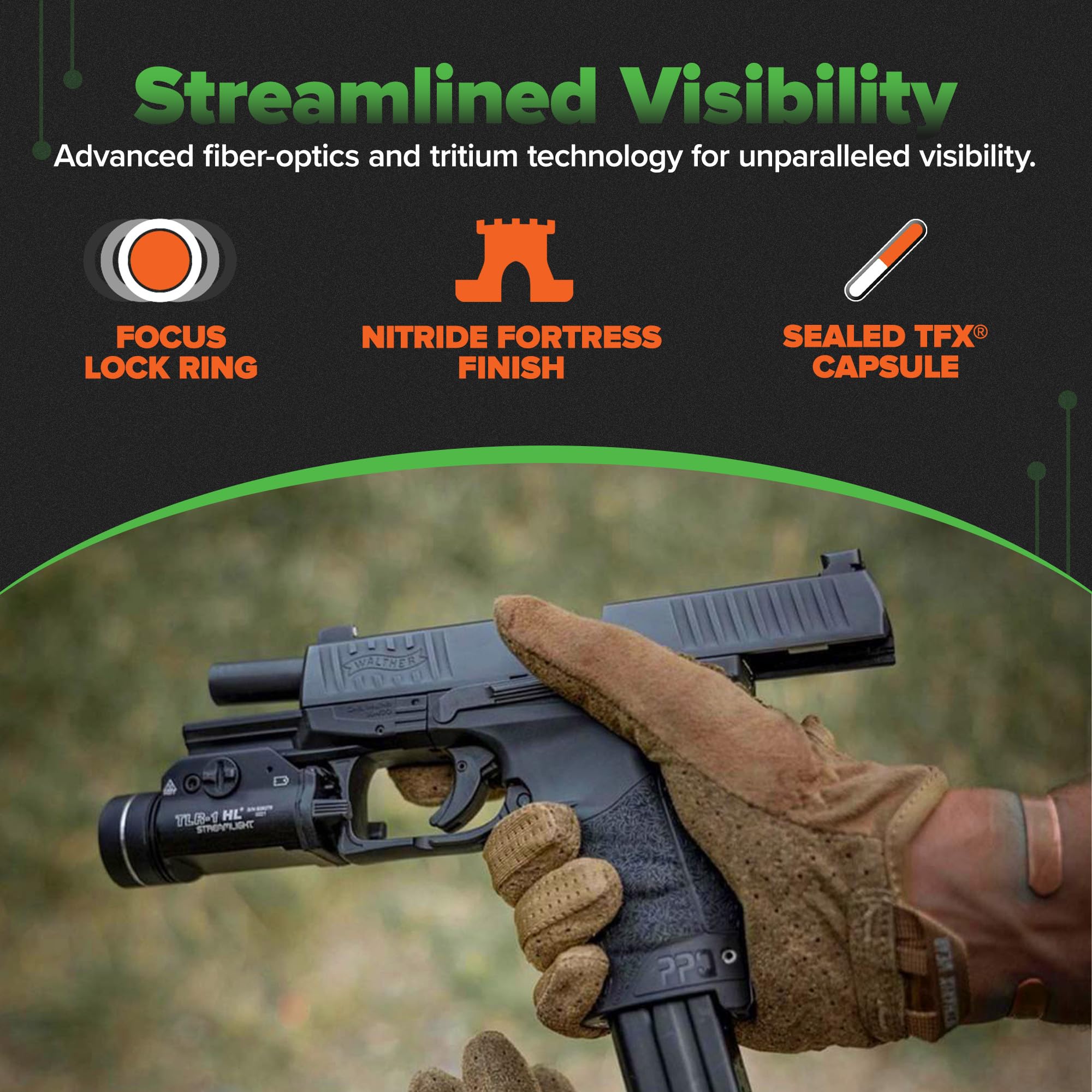 TruGlo Pro Tritium Glow in The Dark Hunting, Tactical, Military Handgun Sight for Smith and Wesson M&P SD9 and SD40 Series Pistols