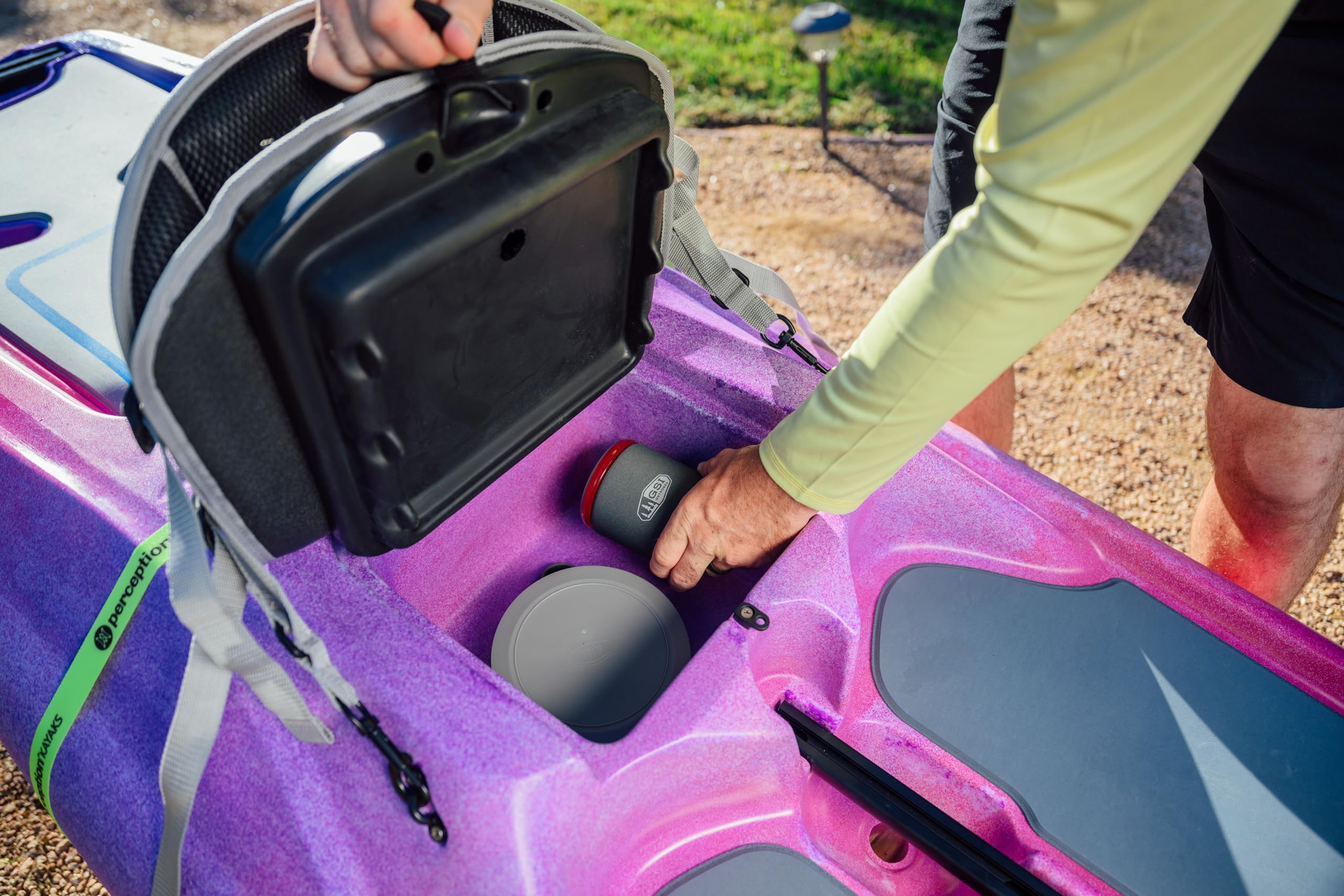 Hi Life 11 Kayak - Perception - Sit on Top Kayak - SUP/Paddleboard Hybrid Boat - Seat Storage/Cooler - 11 ft - Mystic