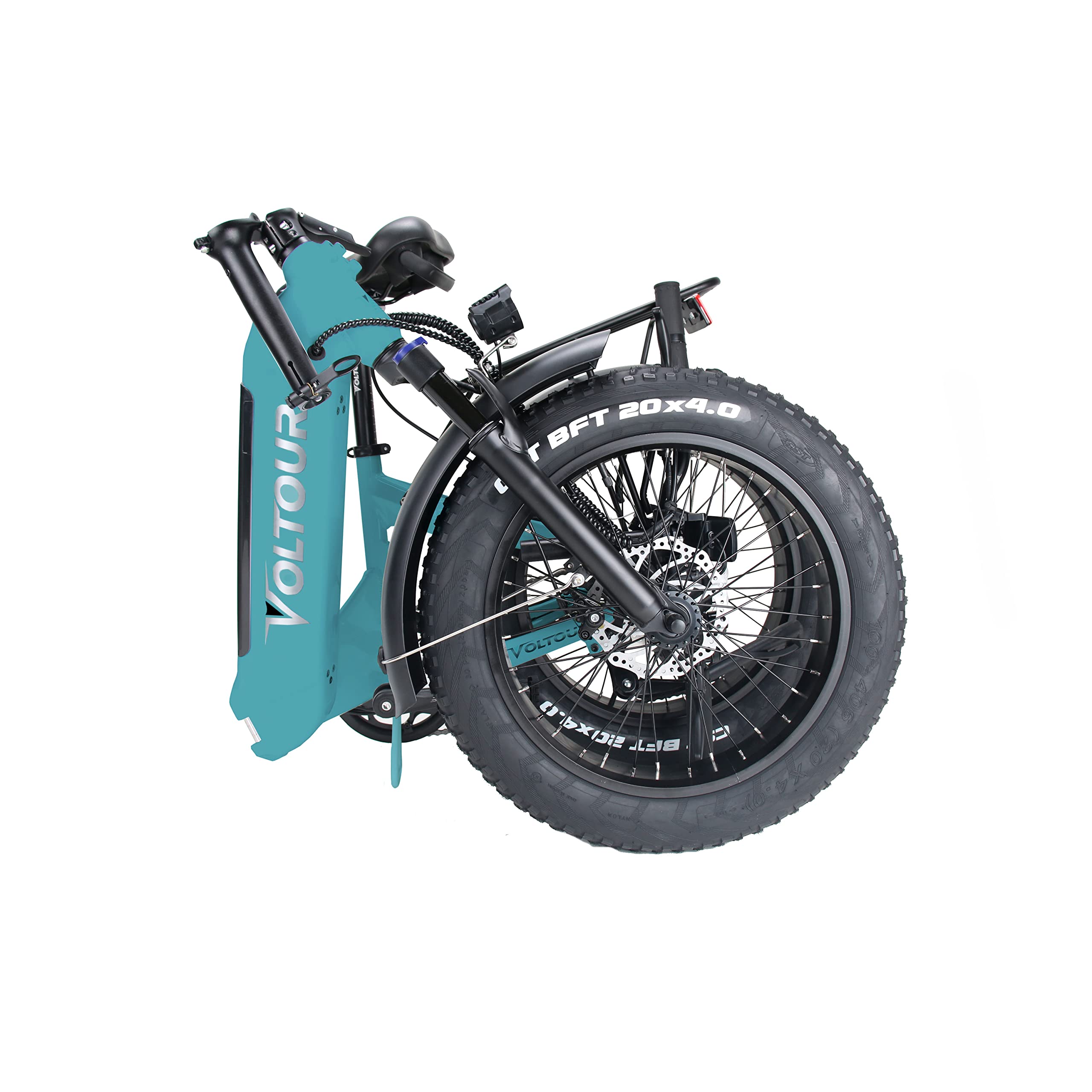 20EB-FOLDSTBLUE Voltour 20" Deluxe Folding E-Bike with Step Thru Frame - 750W, Blue