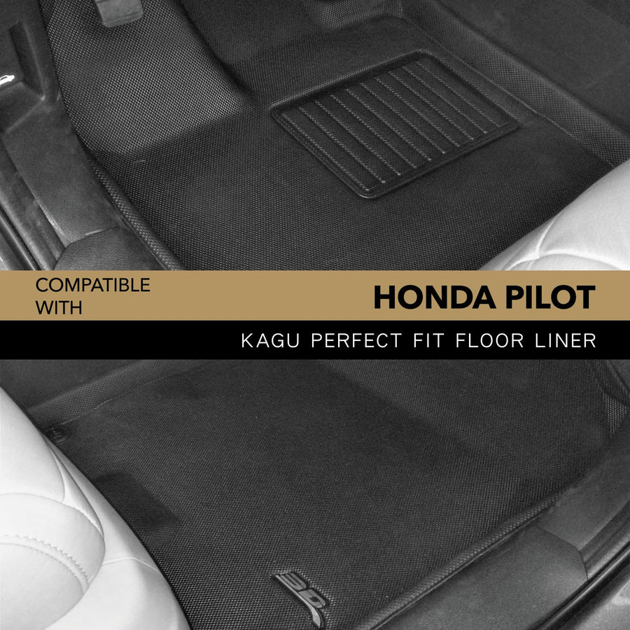 MAXpider 3D Custom Fit Kagu Floor Mat (Black) Compatible with Honda Passport 2019-2025 / Pilot 2016-2022 - Front Row R1