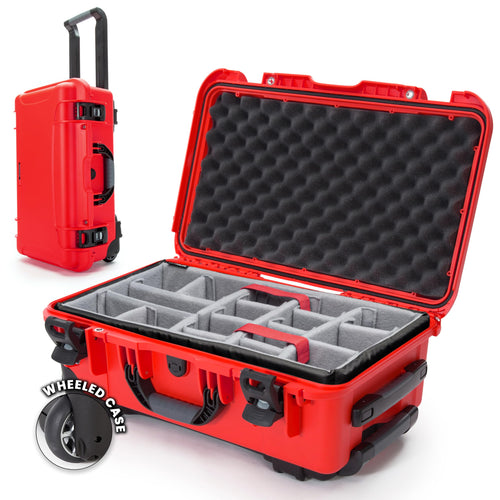 Hard Case NANUK 935 with Padded Divider – Waterproof Equipment Case with Wheels, 22” x 14” x 9” – Dustproof and Impact Resistant, Airline Carry-On Approved – Red