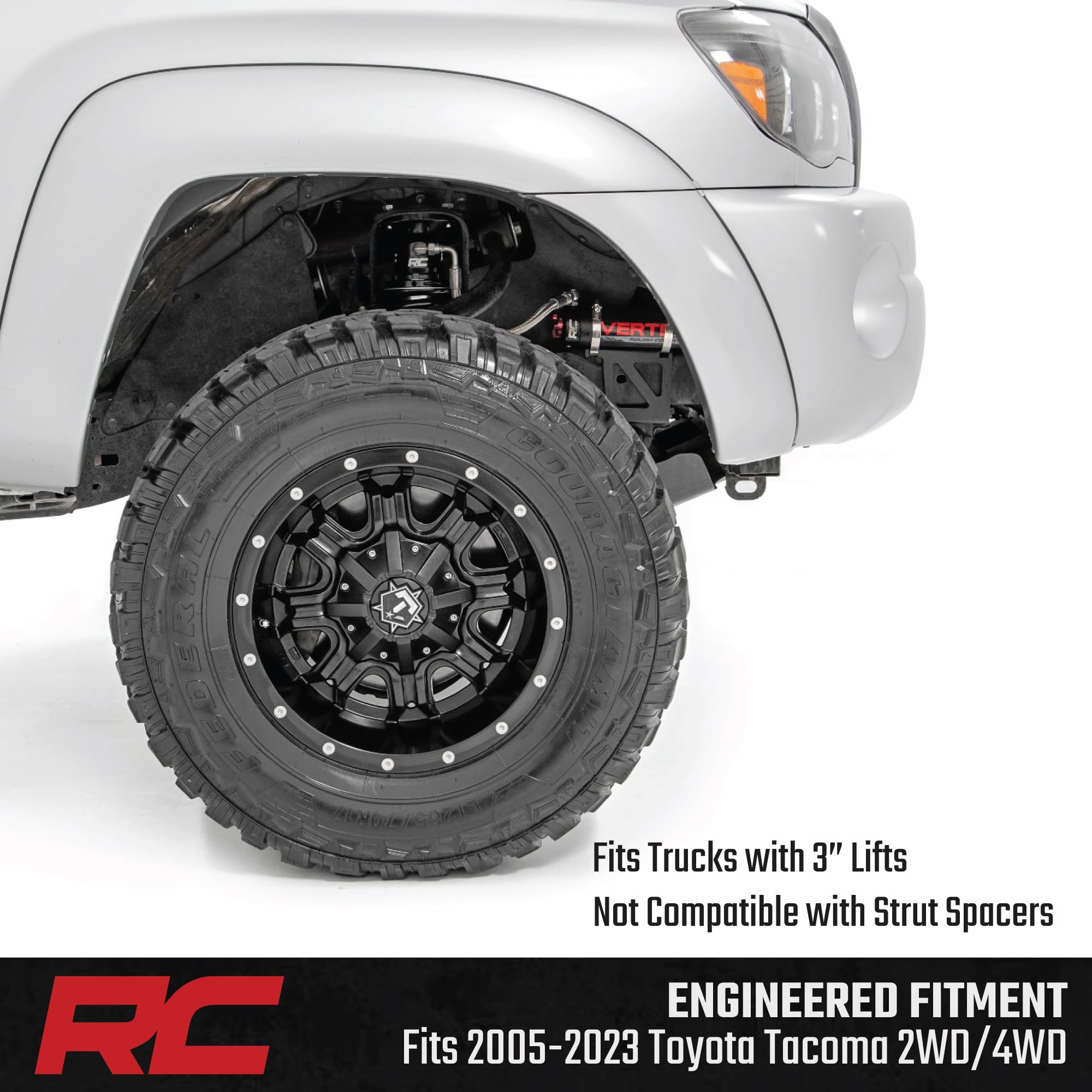 3" Rough Country Adjustable Vertex Coilovers for 05-23 Toyota Tacoma - 689010