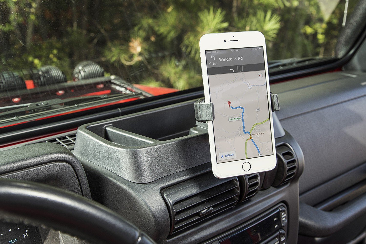Multi-Mount Rugged Ridge Phone Holder for Jeep Wrangler TJ/LJ | Thermoplastic Olefin (TPO), Black | 13551.19 | Fits 1997-2006 Jeep Wrangler TJ/LJ
