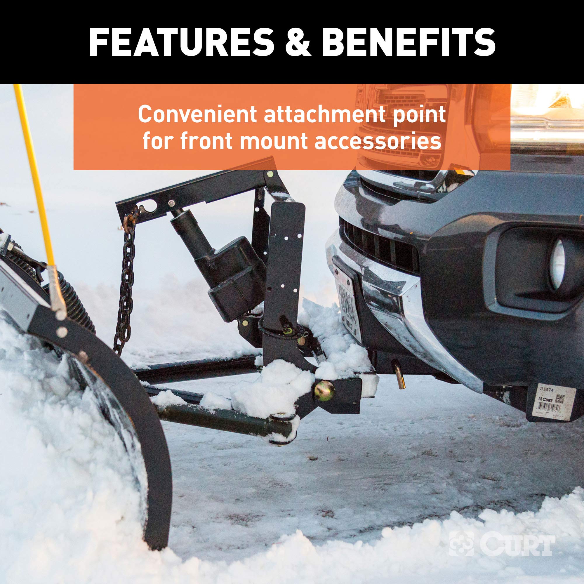 CURT 2-Inch Front Receiver Hitch, Select Ford Explorer, GLOSS BLACK POWDER COAT