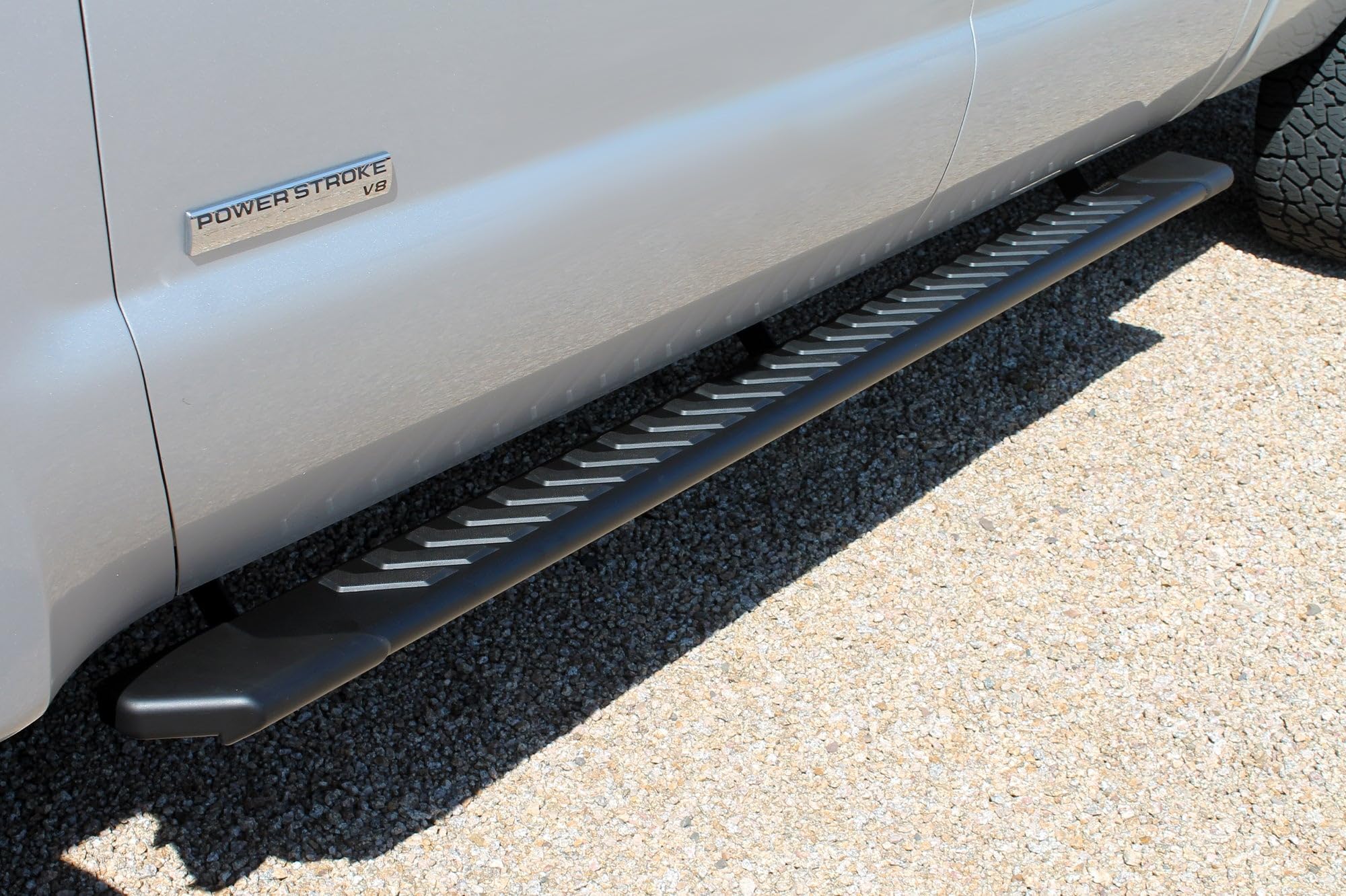 Running Boards Raptor Series Steps 5in OEM Style Full Tread Black Aluminum Compatible with 99-16 F-250/F-350 Super Duty Crew Cab