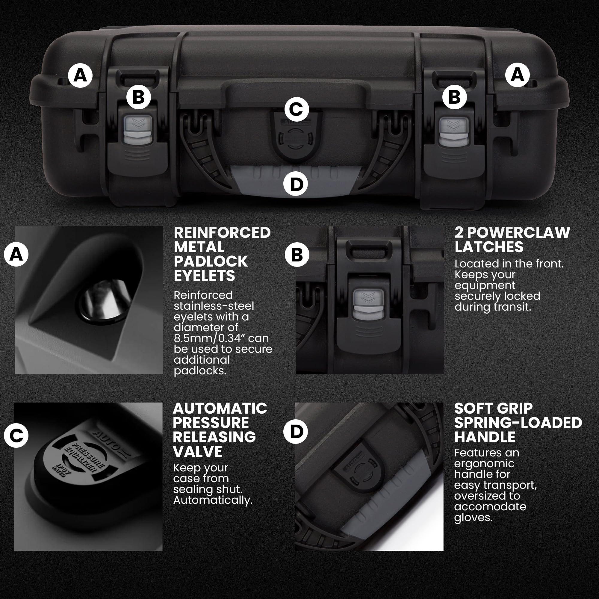 Waterproof Nanuk 910 Watch Case with Foam Insert, Black