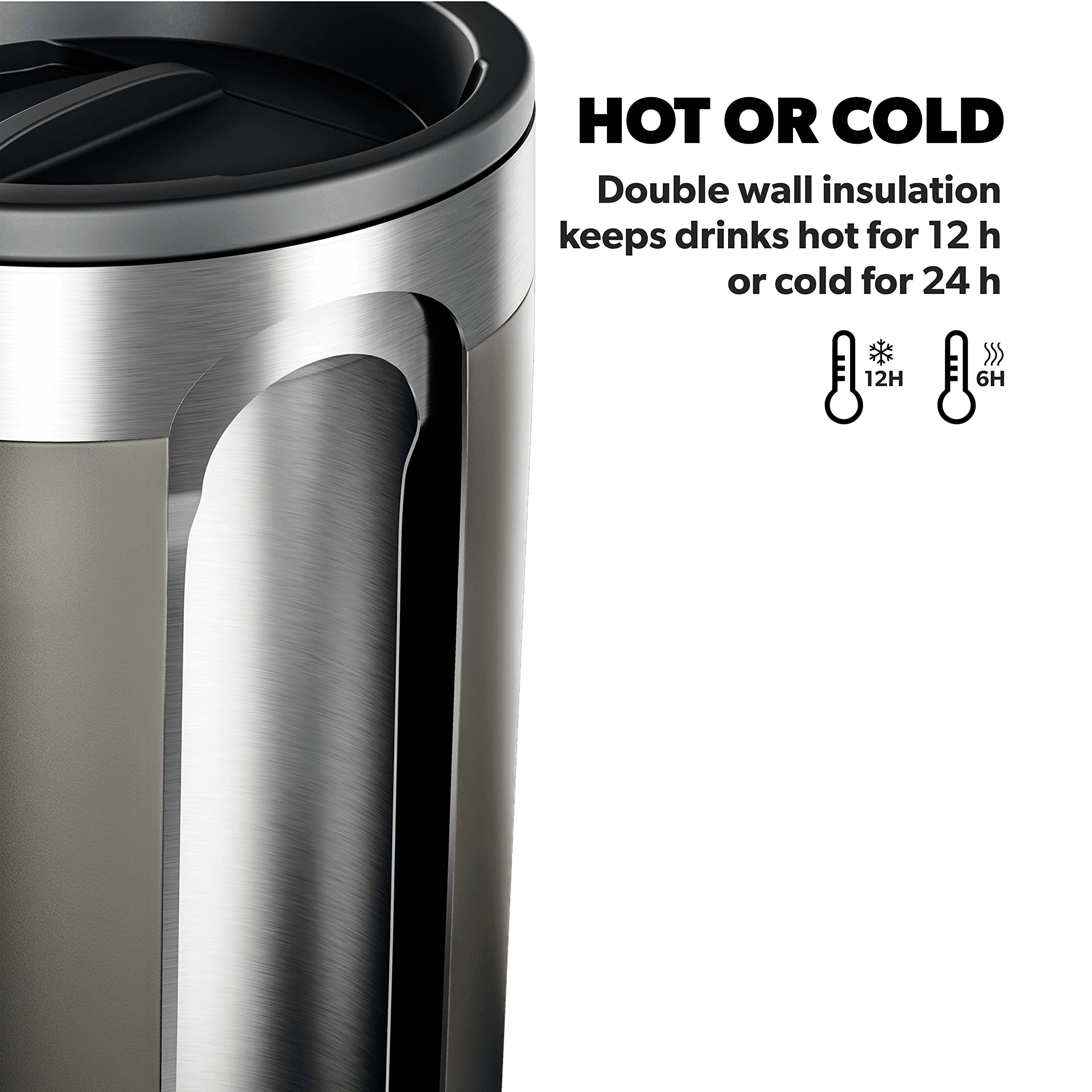 Thermo Dometic Tumbler, Stainless Steel, Vacuum Insulated with Splash Resistant Press-fit Function Lid (Ore, 10 Oz)