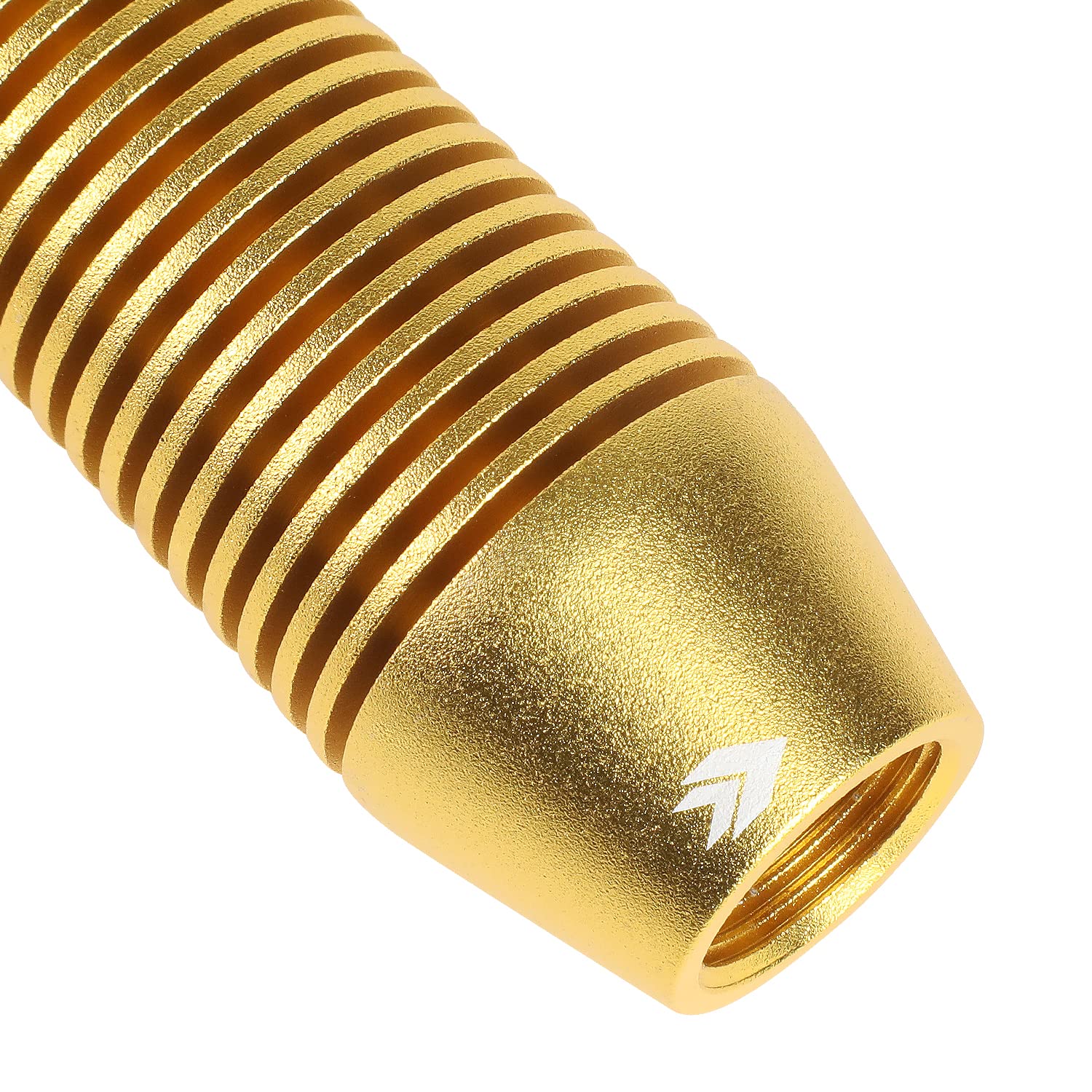 Universal Aluminum Shift Knob NRG Innovations SK-710GD with Thread Adapters, Heatsink Style Long Curvy Cylinder Lever, Gold