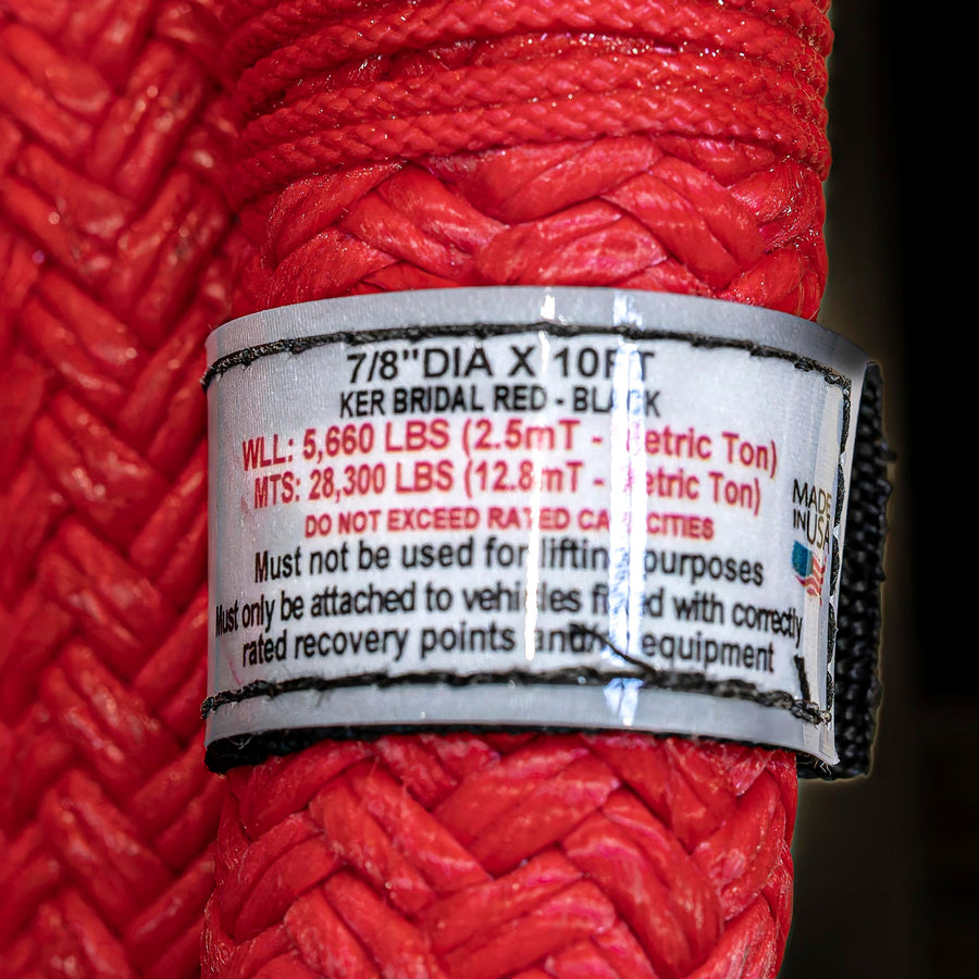 Extreme Duty Factor 55 Kinetic Energy Recovery Rope Bridle, 7/8" Diameter x 10' Length