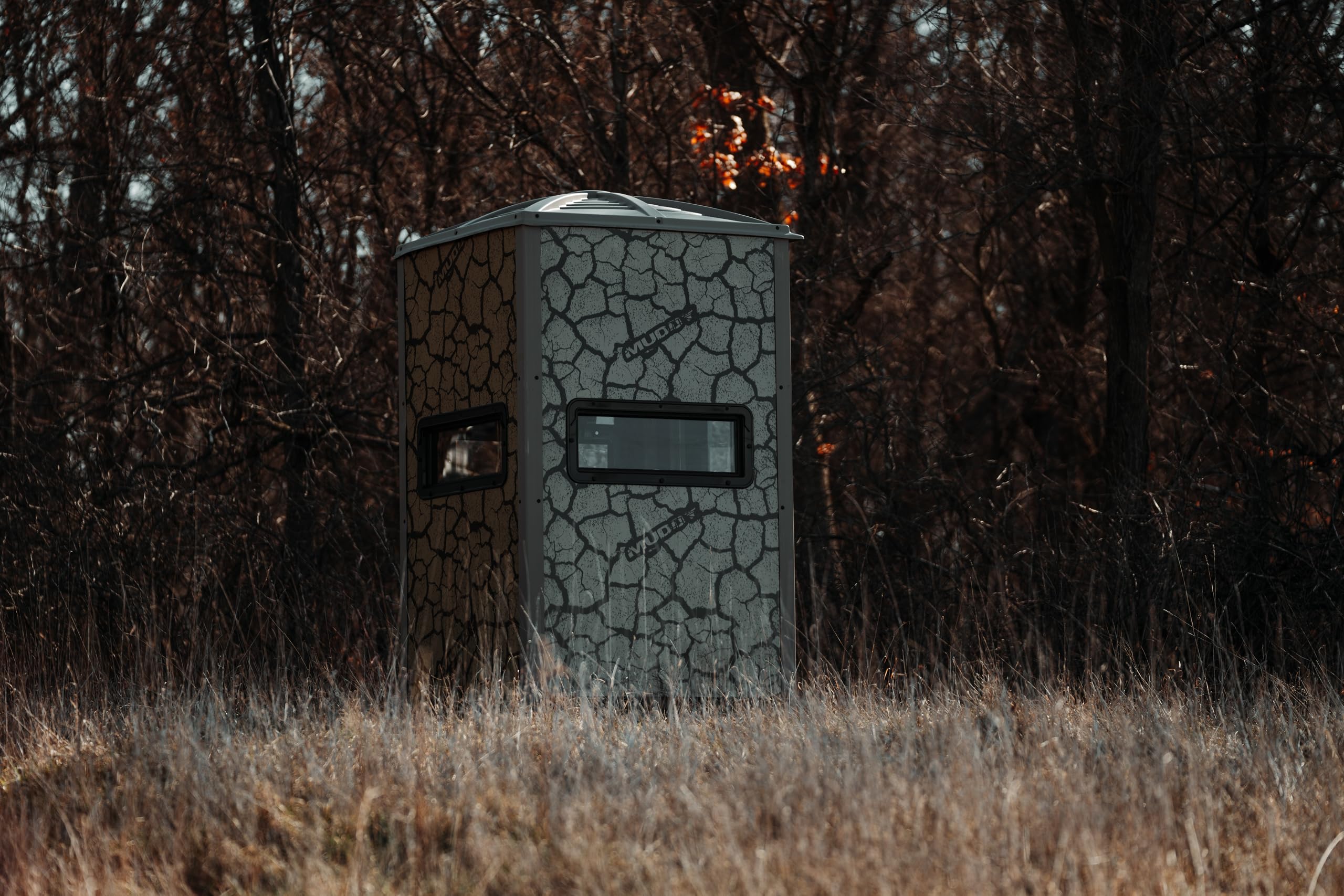 Muddy Box Blind/Gunner Steel Wall Construction/Cracked Mud Camo
