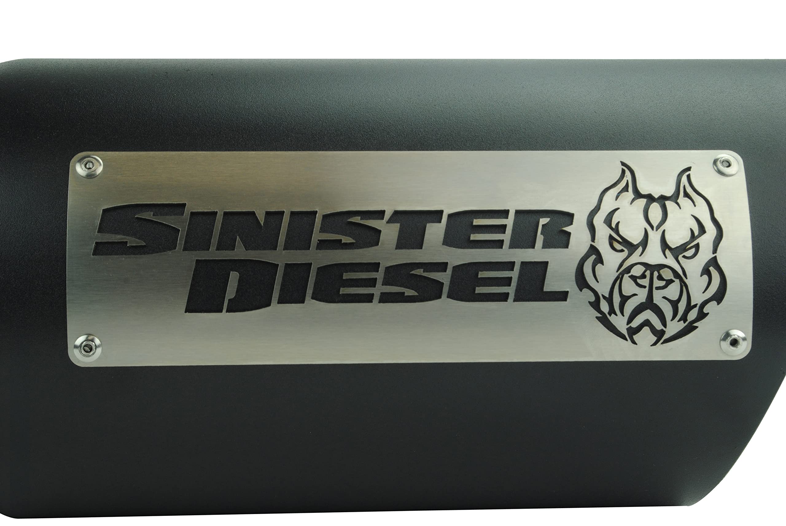 Dual Wall Sinister Diesel Exhaust Tip W/Angle Cut 5" to 6" Black