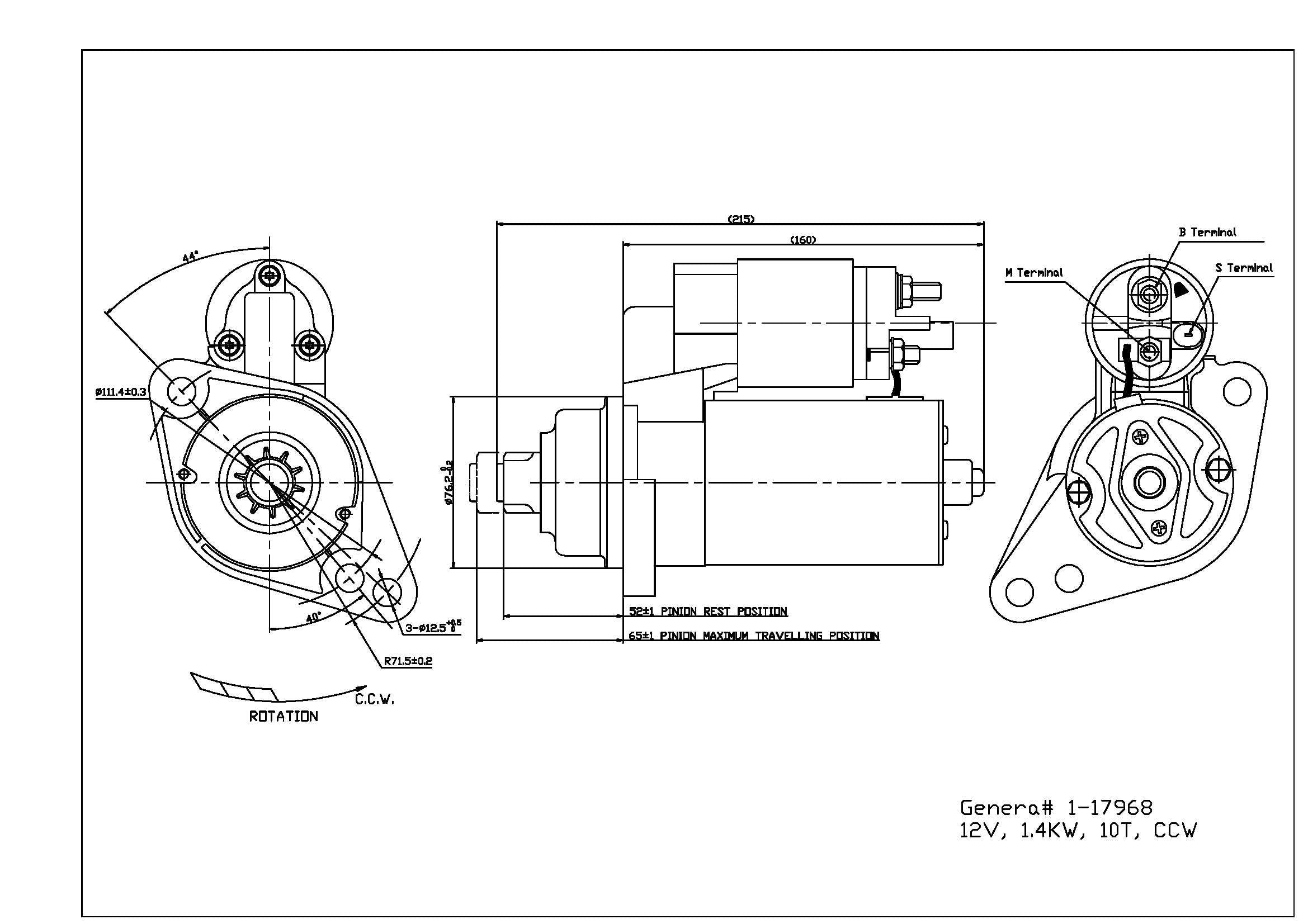 Starter Motor TYC 1-17968 Compatible with 2005-2009 Volkswagen Jetta