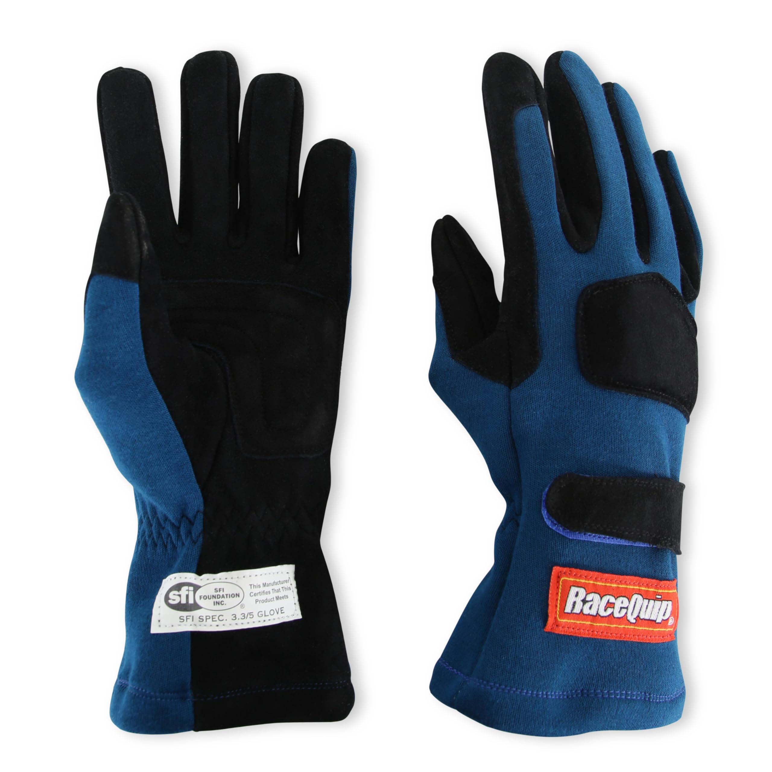 355022RQP RaceQuip® 355 Series Driving Gloves - SFI 3.3/5 - Black/Blue - Small