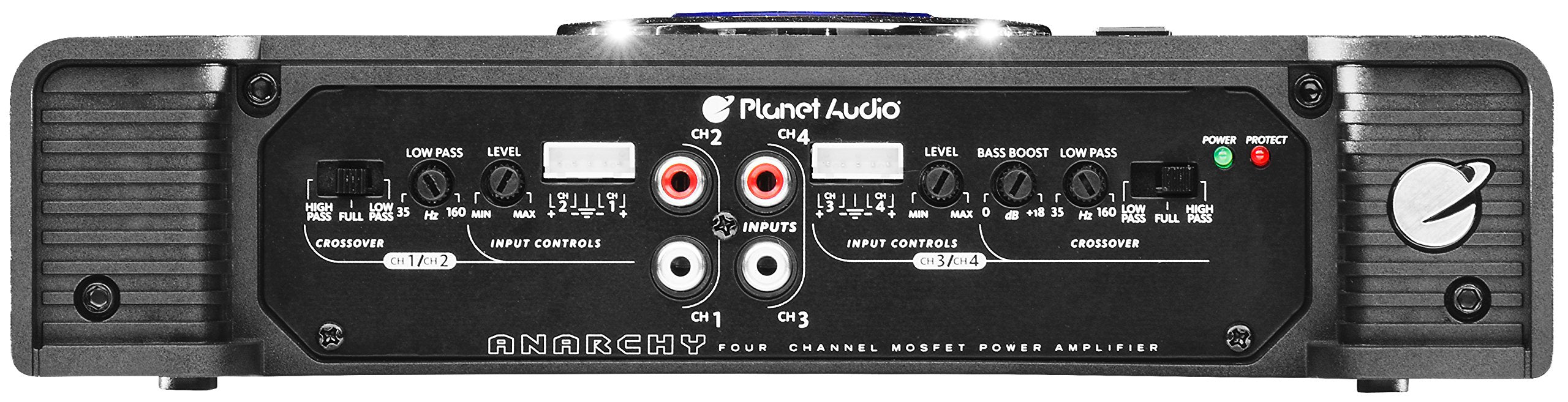 Planet Audio 4 Channel AC800.4 Class A/B Car Amplifier - 800 High Output, High/Low Level Inputs, High/Low Pass Crossover, Hook to Subwoofer for Bass