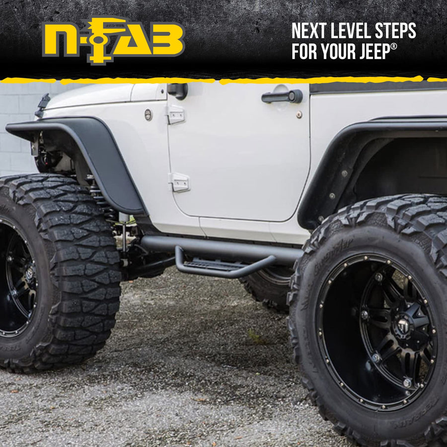 Podium SS Steps RealTruck for Jeep Wrangler JKU | Wheel-to-Wheel, Stainless Steel, Polished | HPJ0764-SS | Fits 2007-2018 Jeep Wrangler JKU, 4 Door All, SRW Gas.