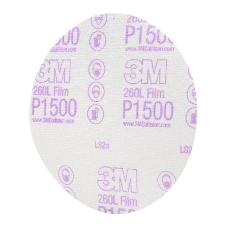3M Finishing Film Hookit Abrasive Disc 00950, 6 in, 1500+ Grade, 100 Pack, Clear Coat Sanding, Paint Finishing, Defect Removal, Tear Resistant