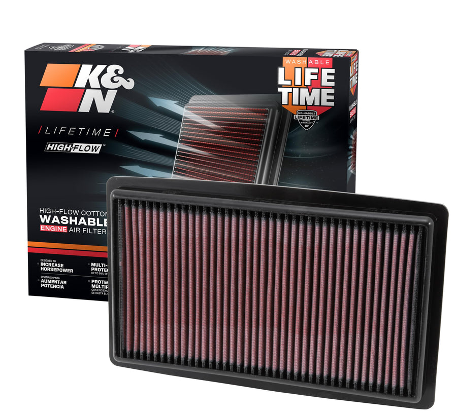 K&N Original High-Flow Lifetime Engine Air Filter: Increase Power: Premium, Washable: Compatible with 2013-2020 Acura/Honda: TLX, Accord, 33-2499