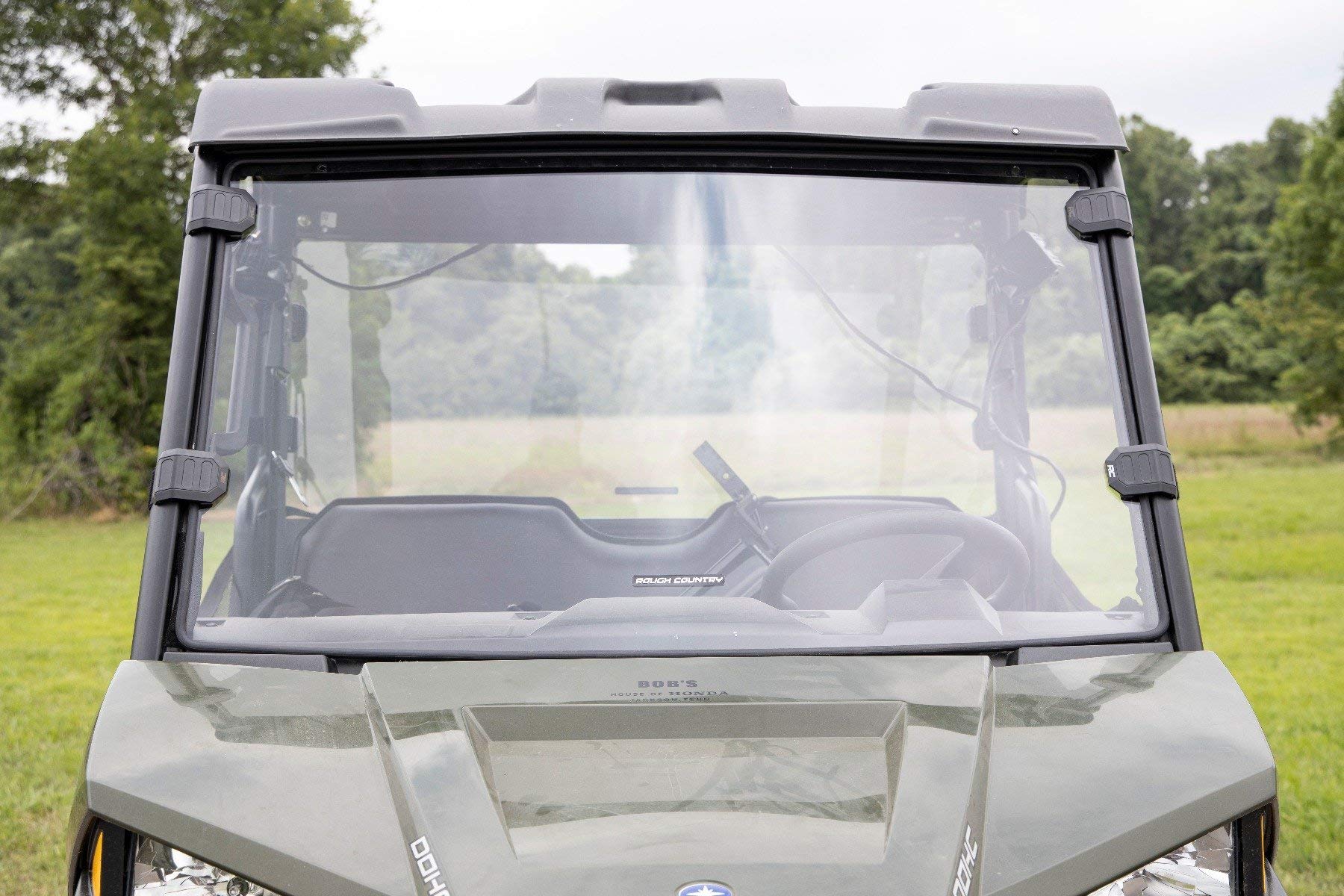 Full Windshield Rough Country for Polaris Ranger 500/Ranger 800 Mid-Size (2010-2024) - Scratch Resistant Polycarbonate, Easy Install