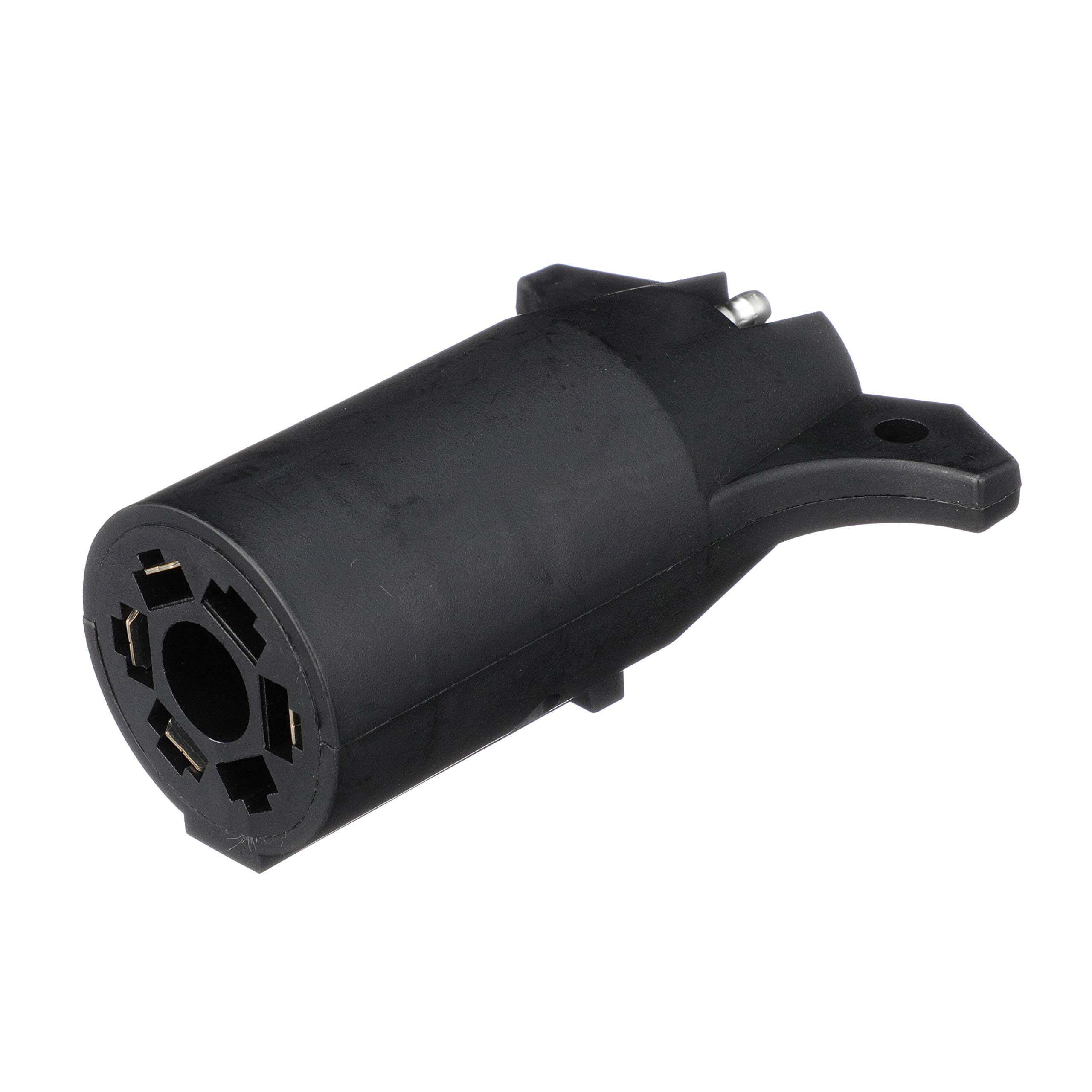 Trailer Adapter Attwood 14135-7 — Connects 7-Blade Round to 4-Pin Flat Connector — for Auxiliary, Taillights and Turn Signals