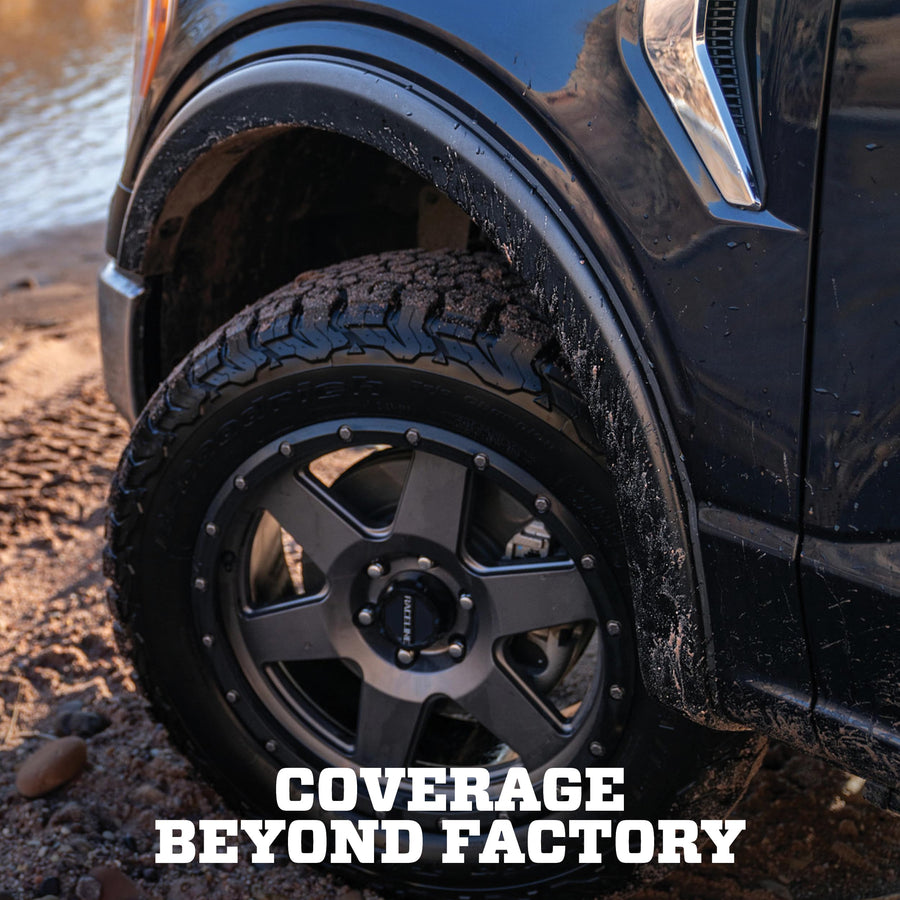 Husky Liners OE Style Fender Flares | Fits 2014-2019 Chevrolet Silverado 1500 (2019 LD w/6.6' Bed); 2015-2019 Silverado 2500 HD & 3500 HD (Excludes Dually) | Front & Rear, 4-pc Black - 2804956