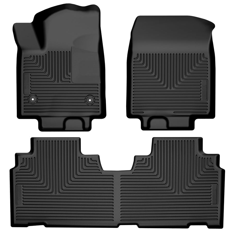 Weatherbeater Husky Liners Floor Mats | Fits 2024-2026 Chevrolet Blazer EV | Front & 2nd Row, 3-pc Black - 95371