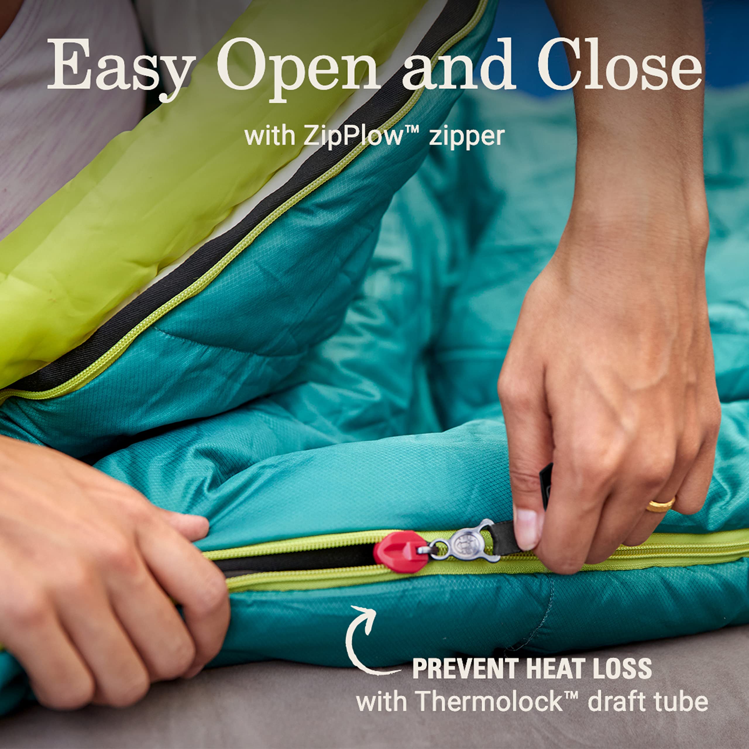 Coleman 0/20/40°F Big Bay Cold-Weather Sleeping Bag, Adult Mummy Sleeping Bag with Headrest, Foot Ventilation, & Storage Sack, Big & Tall Options