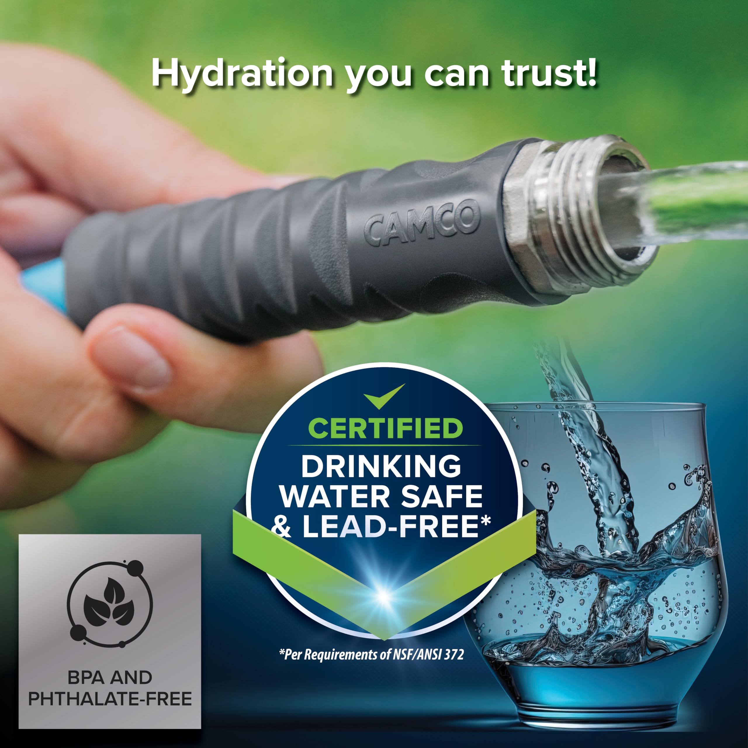 EVOFlex Camco 35-Ft RV Drinking Water Hose - Features Extra Flexible Design w/Stainless Steel Strain Relief Ends - Lead-Free, BPA-Free and Phthalate-Free - 5/8” Inside Diameter (22595)