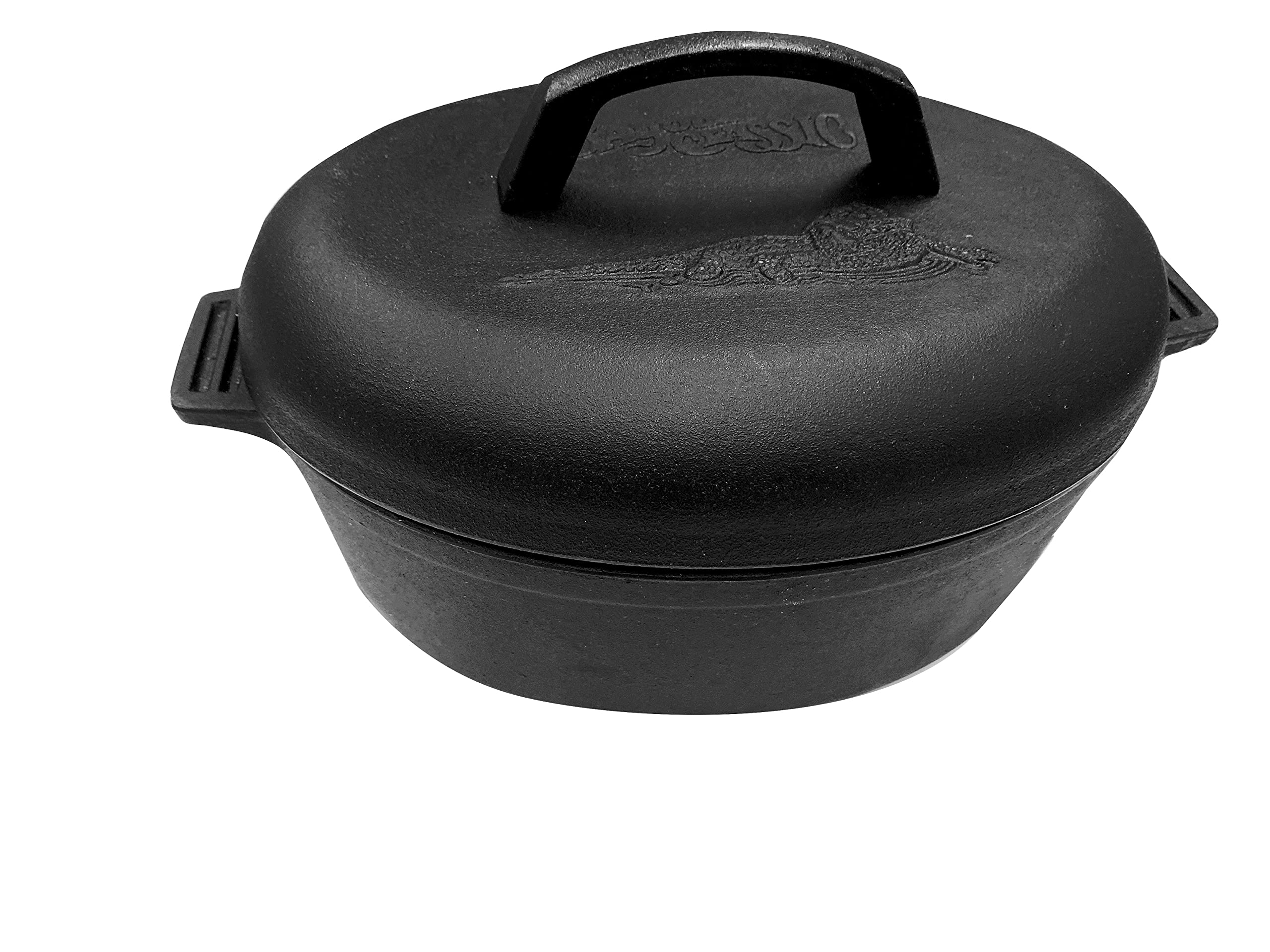 6-qt Bayou Classic Pre-Seasoned Cast Iron Oval Roaster with Cast Iron Lid