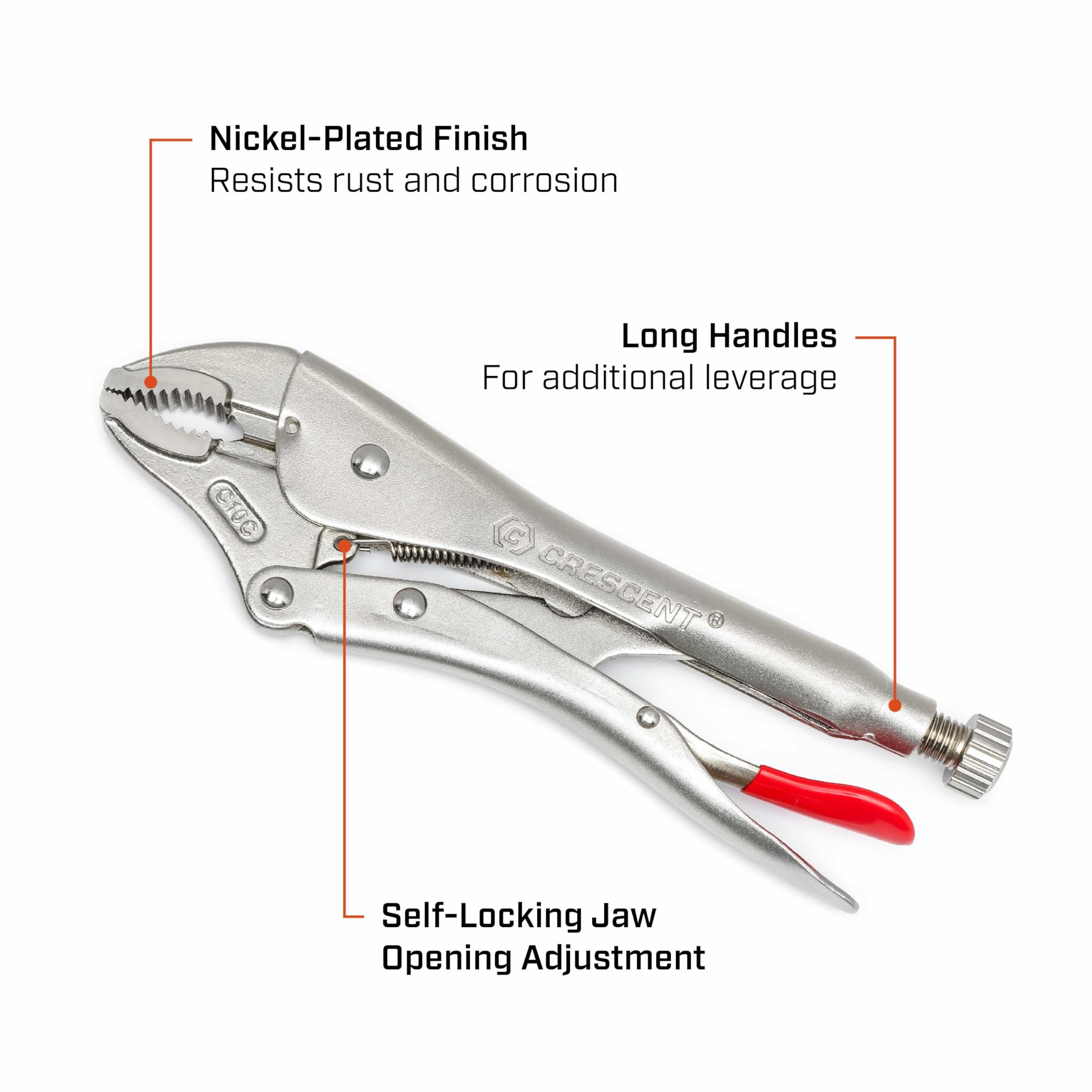 5 Piece Crescent Curved & Long Nose Locking Plier Set | CLP5SETN-08