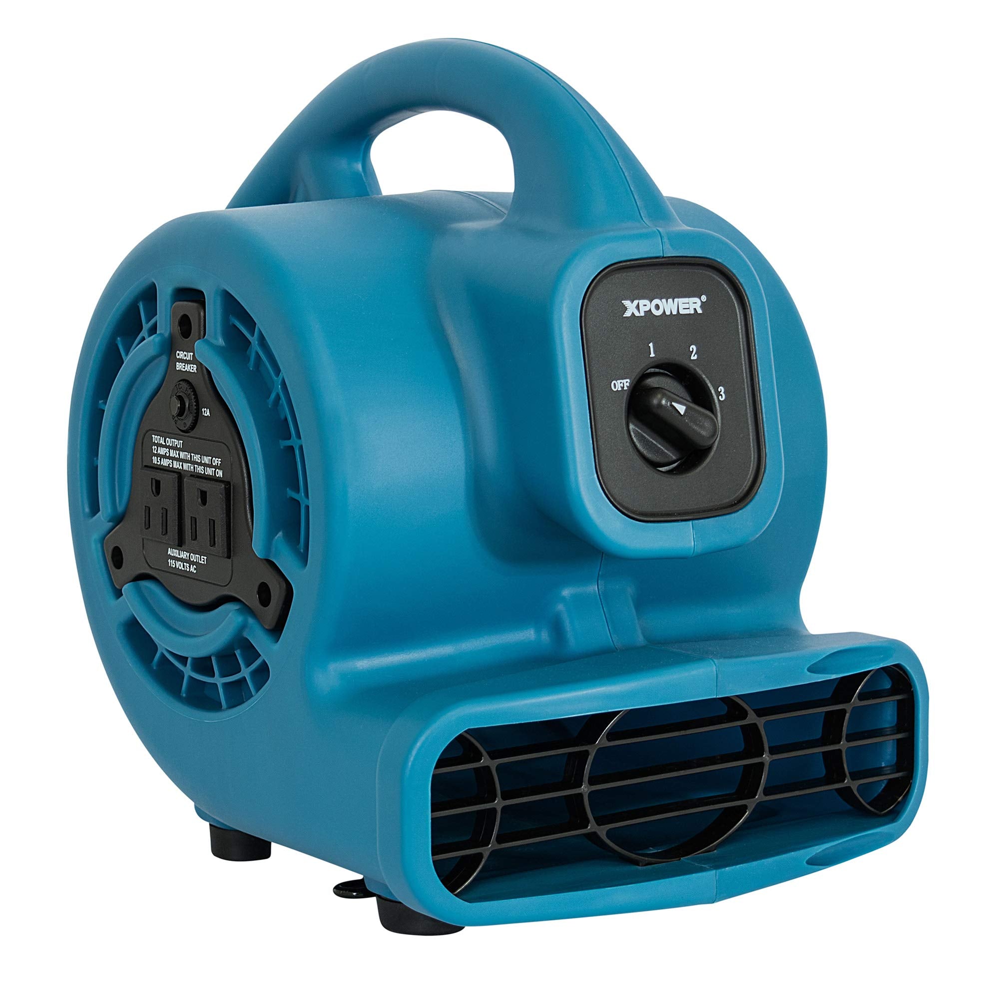 Mini Mighty XPOWER P-80A 138 W 600 CFM Centrifugal Air Mover, Carpet Dryer, Floor Fan, Blower, Stackable, Daisy Chain, for Water Damage Restoration, Janitorial, Plumbing, Home Use
