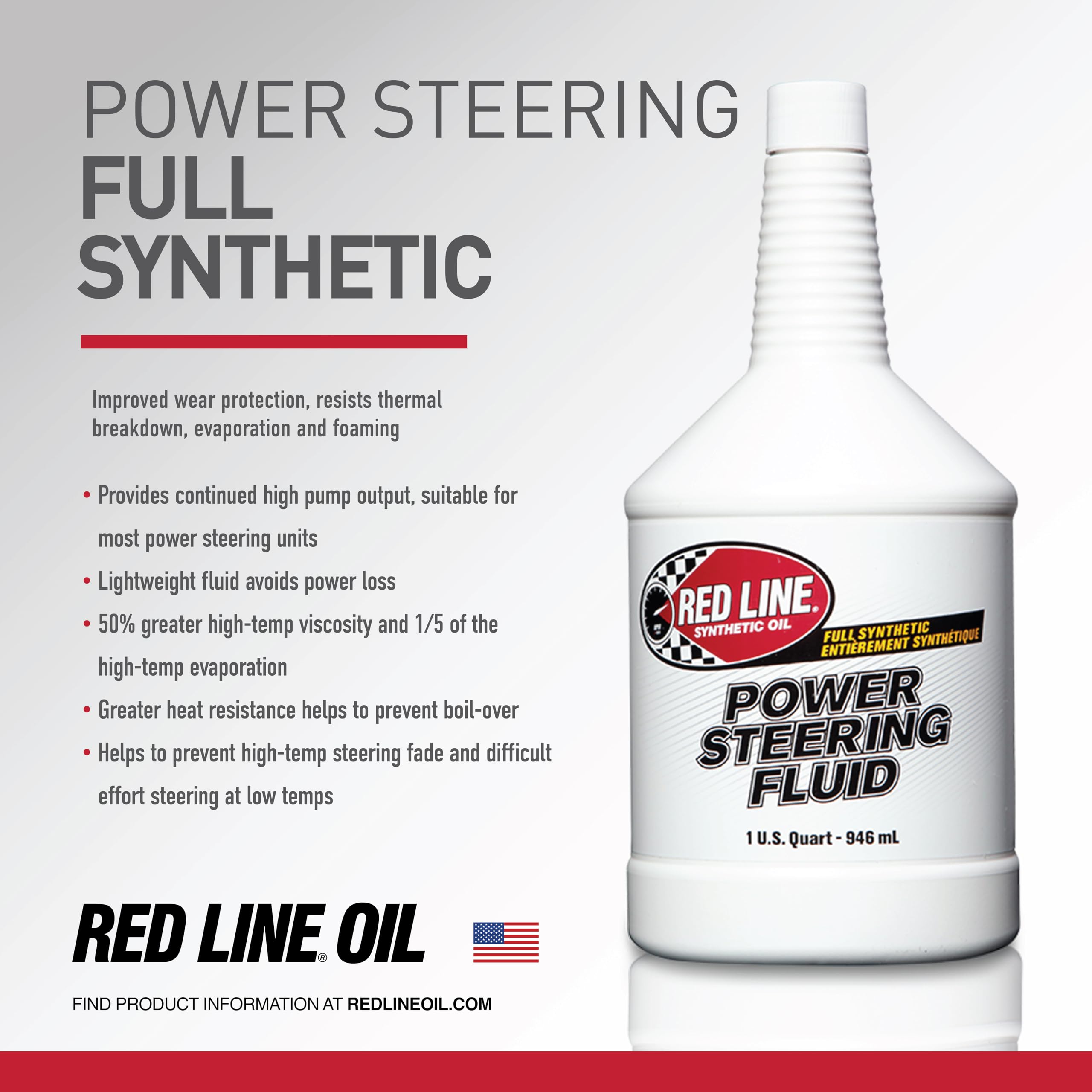 Power Steering Fluid Red Line 30404 - 1 Quart