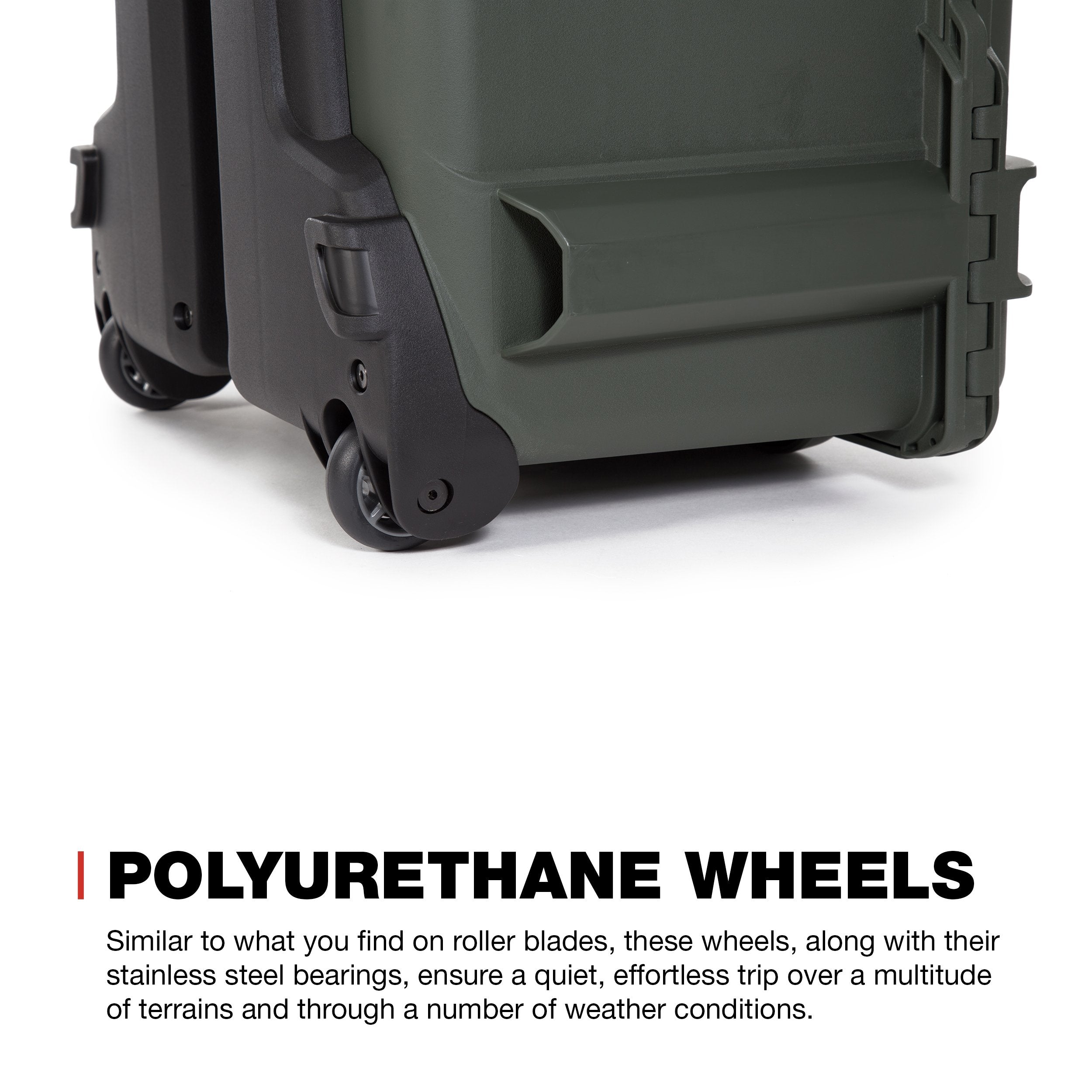 NANUK 960 Wheeled Series Lightweight NK-7 Resin Waterproof Case with Padded Divider, Olive