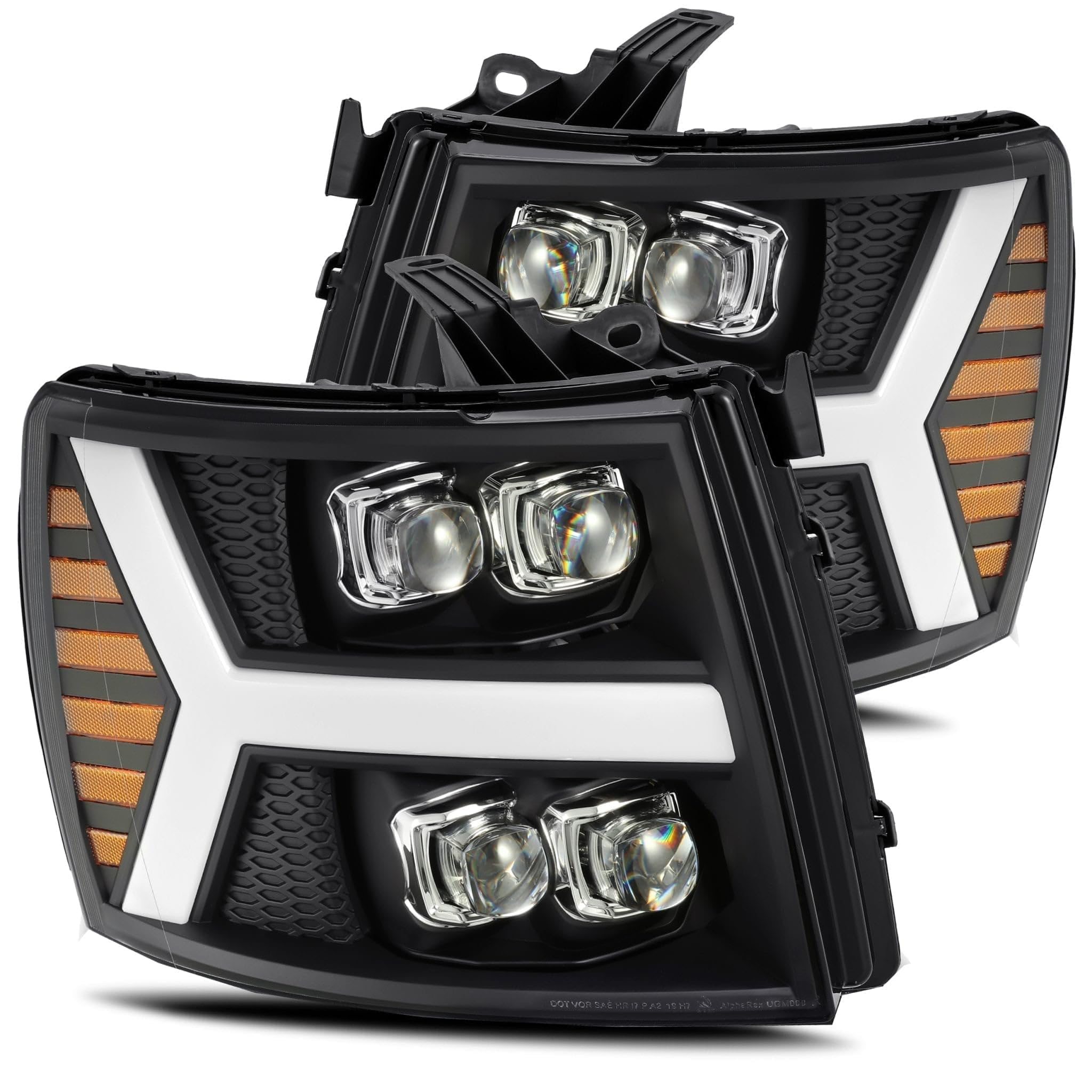 880209 AlphaRex USA Nova Series LED Projector Headlights fits Chevrolet Silverado 1500,Clear