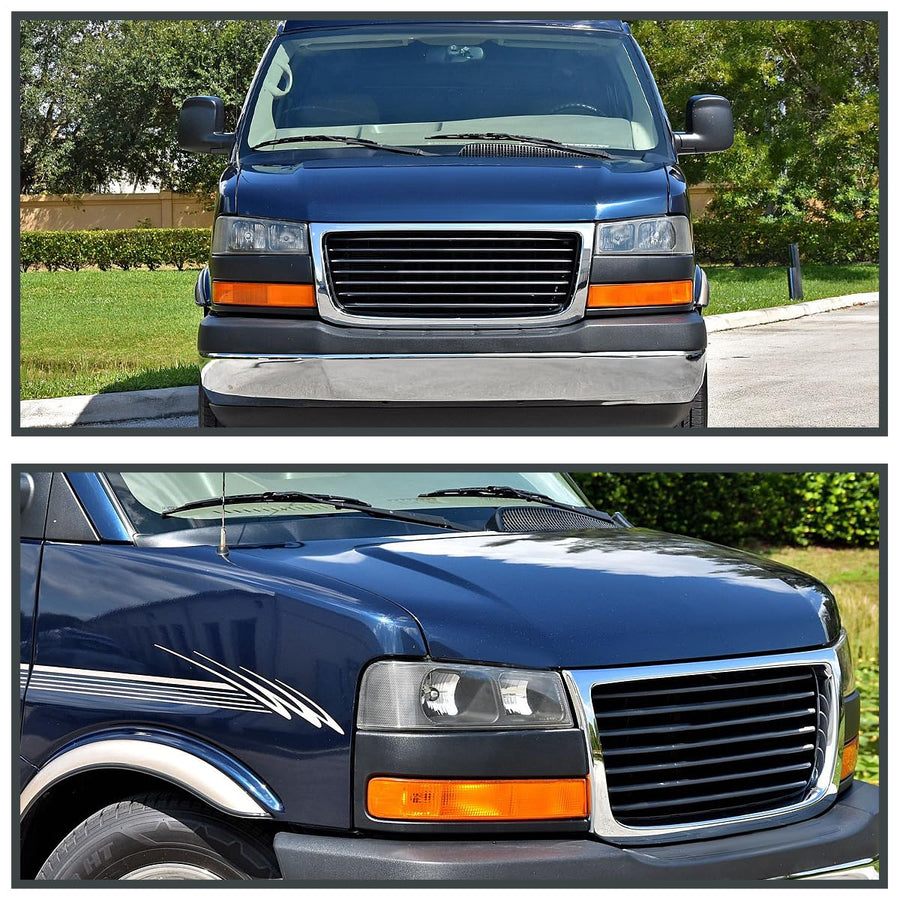 Black Headlights SPEC-D TUNING Compatible with 2003-2023 Chevy Express, GMC Savana