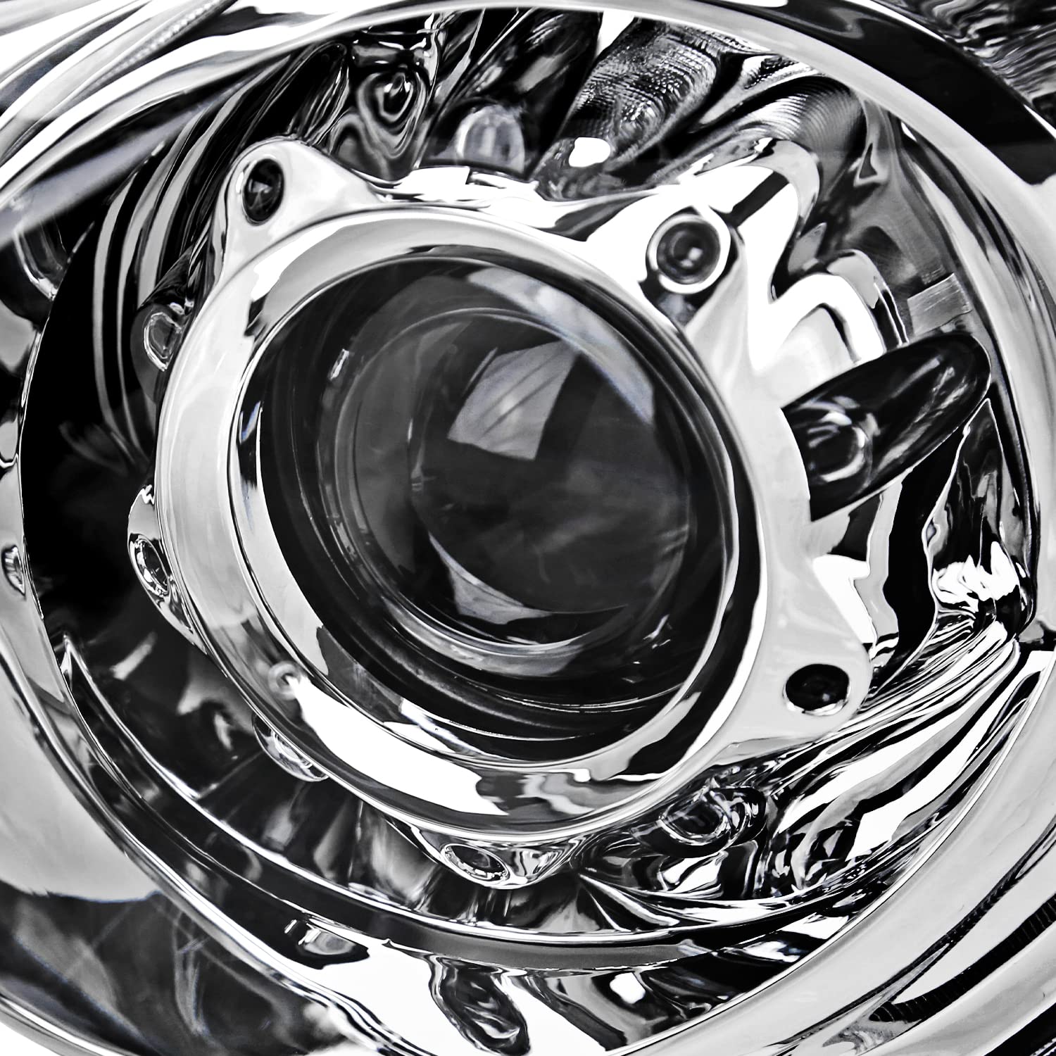Chrome Projector Headlights SPEC-D TUNING w/Integrated Fog Lights Compatible with 2008-2015 Infiniti G37, Q60 2DR Coupe, Left + Right Pair Headlamp Assembly