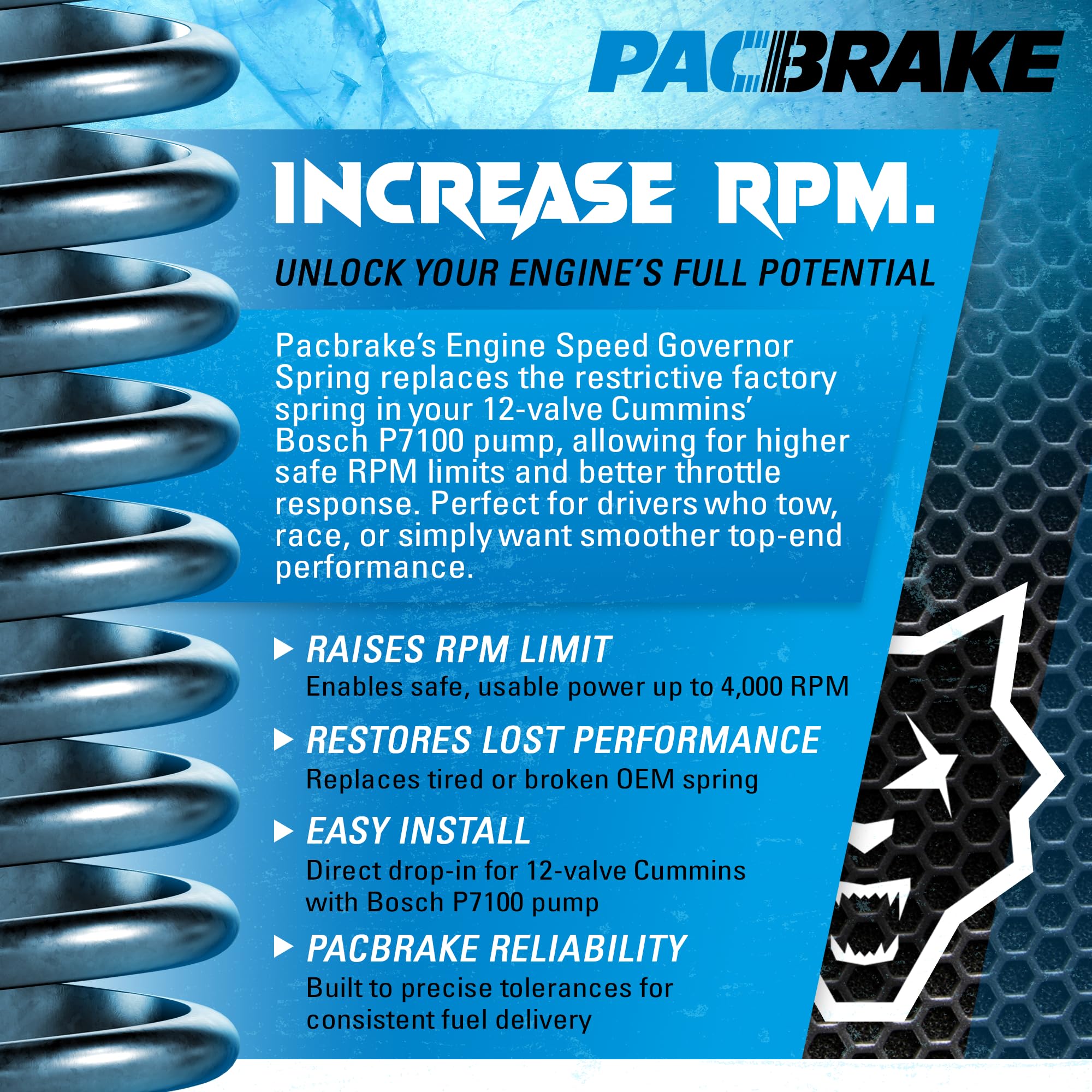 Pacbrake Governor Spring Kit HP10029 fits 1994-1998 RAM 2500/3500 featuring the Cummins 12 Valve Engine with a P7100 Injection Pump | Quality Materials | Maximum Reliability