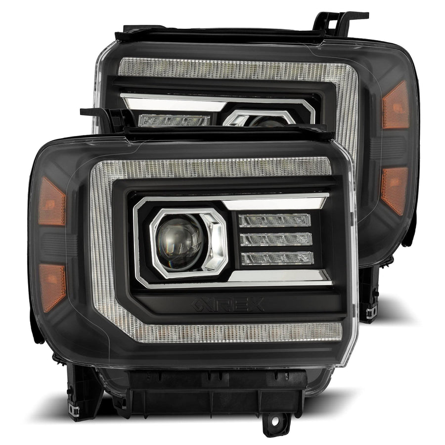 880615 AlphaRex USA LUXX Series LED Projector Headlights fits GMC Sierra 1500