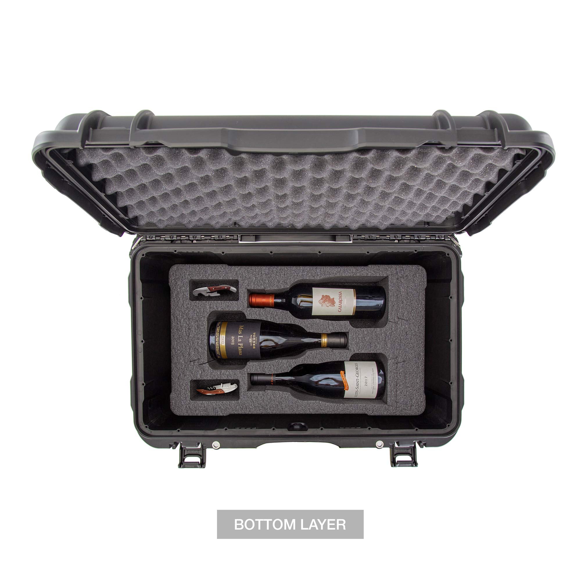 Nanuk 938 Travel Case Protective for 6 Bottles of Wine w/Wheels and Extendable Handle, TSA Approved - Black (938-6BTLS1)