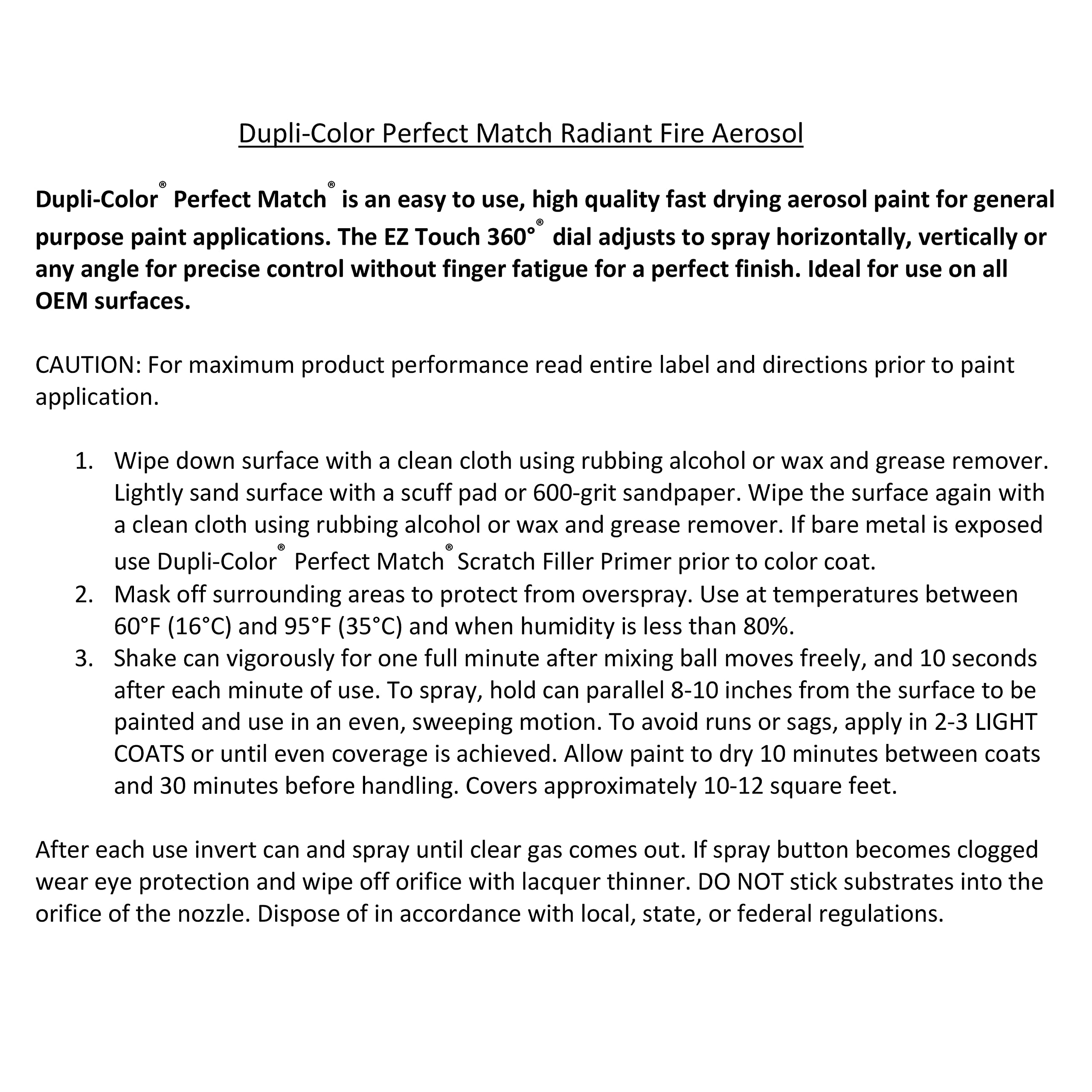 Chrysler Radiant Fire, PRB/R87 – Dupli-Color EBCC03827 Perfect Match Automotive Spray Paint – 8 oz. Aerosol Can