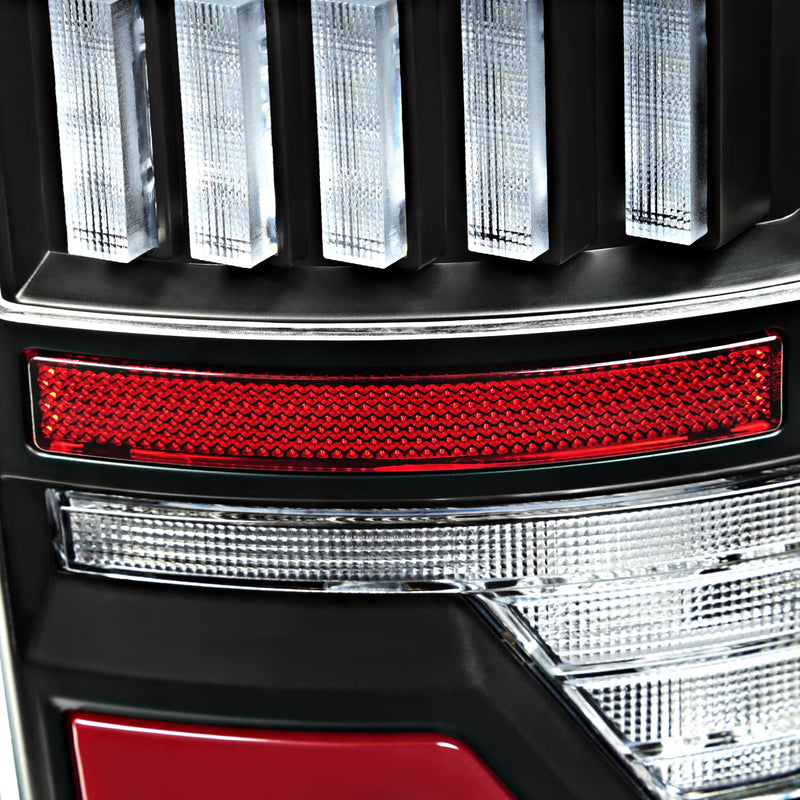 Black Tail Lights w/Red LED SPEC-D TUNING Compatible with 2007-2008 Dodge Ram 1500/2500 / 3500, Left + Right Pair Assembly