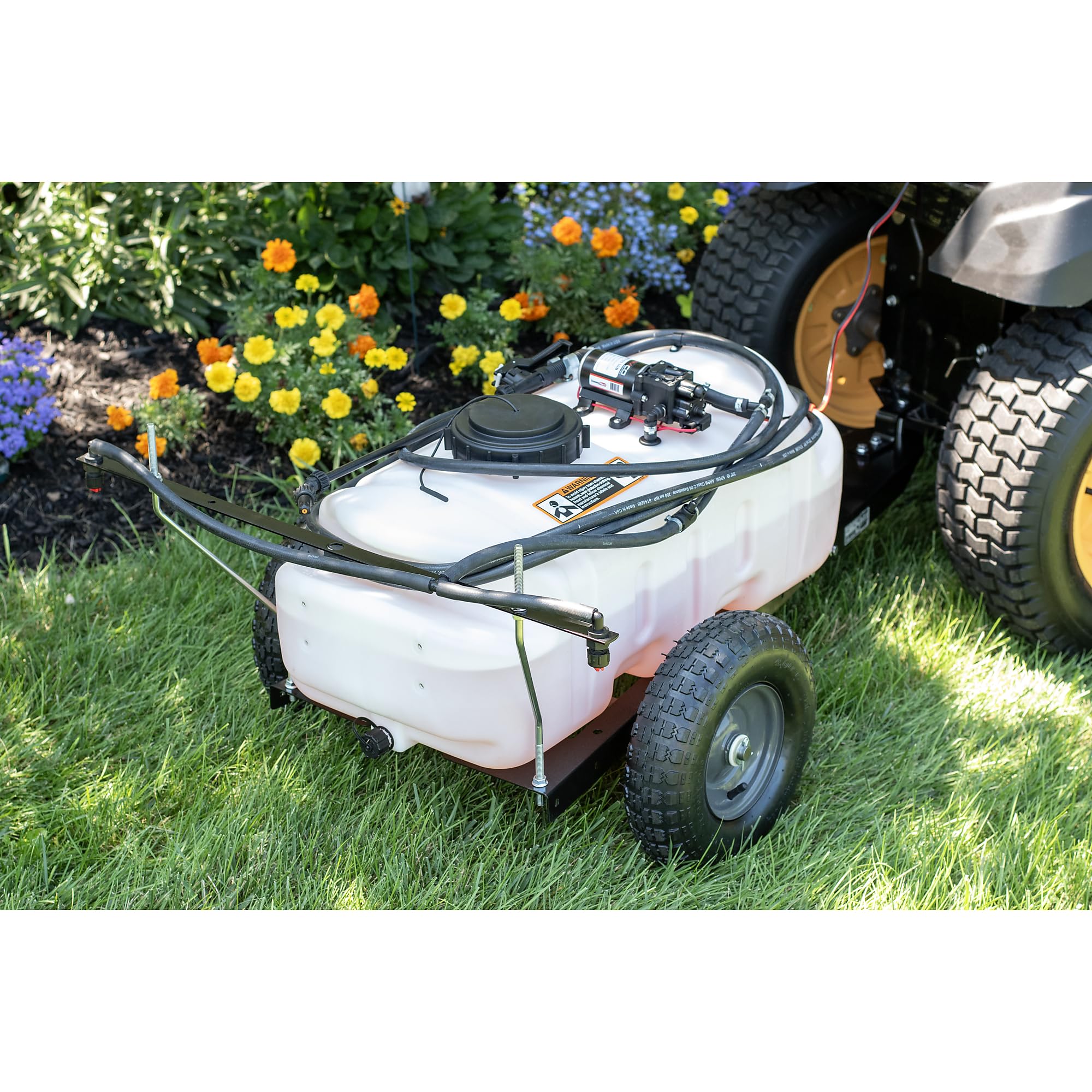 Tow-Behind Agri-Fab 45-0615 Sprayer with Boom and Spray Wand 15 - Gallon Capacity, 1.6 GPM, 100 PSI Sprayer Pump