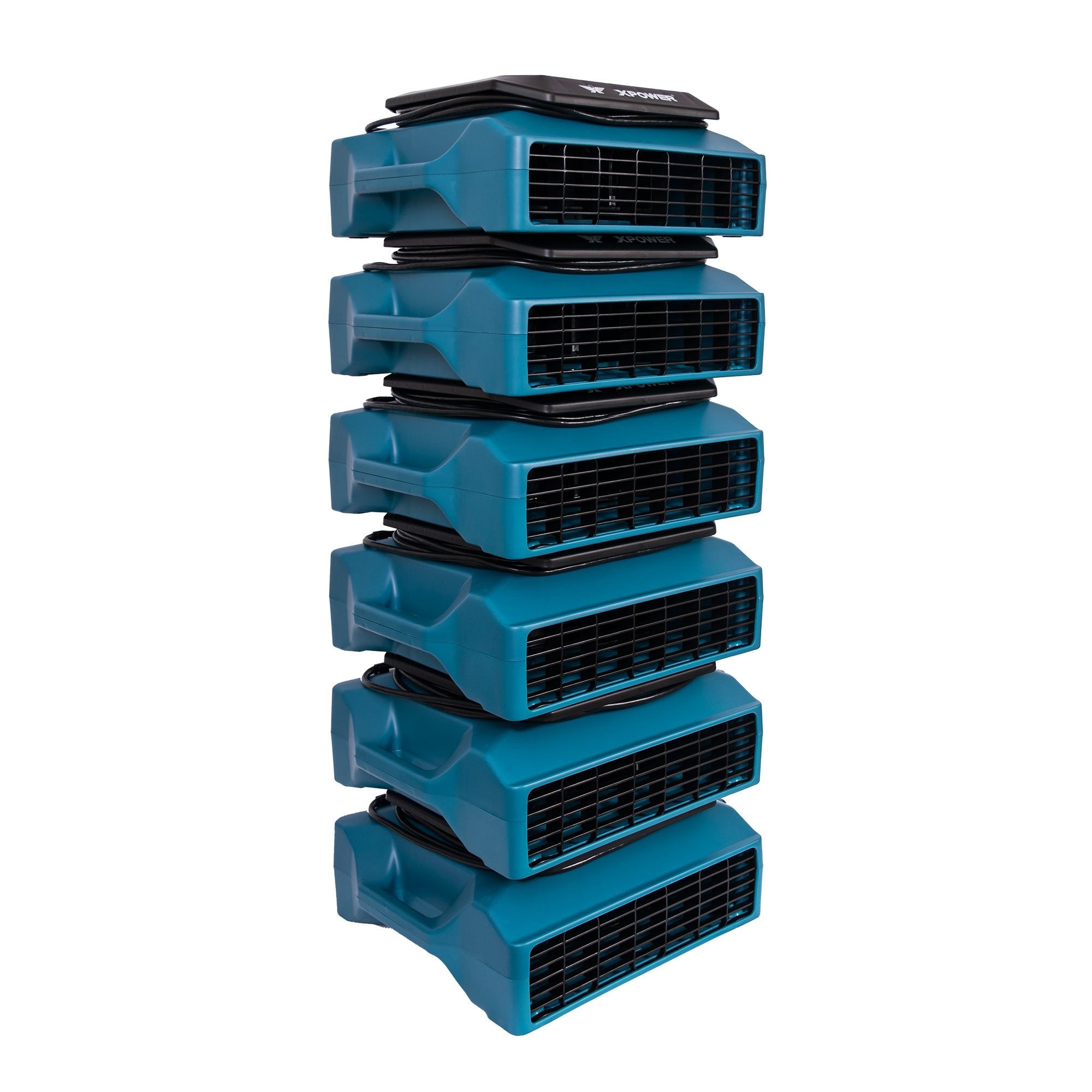 1/3 HP XPOWER XL-730A Low Profile Fan, 1150 CFM, 5 Speed Sealed Motor Air Mover, Carpet Dryer with Build-in GFCI Power Outlets for Daisy Chain (ABS)