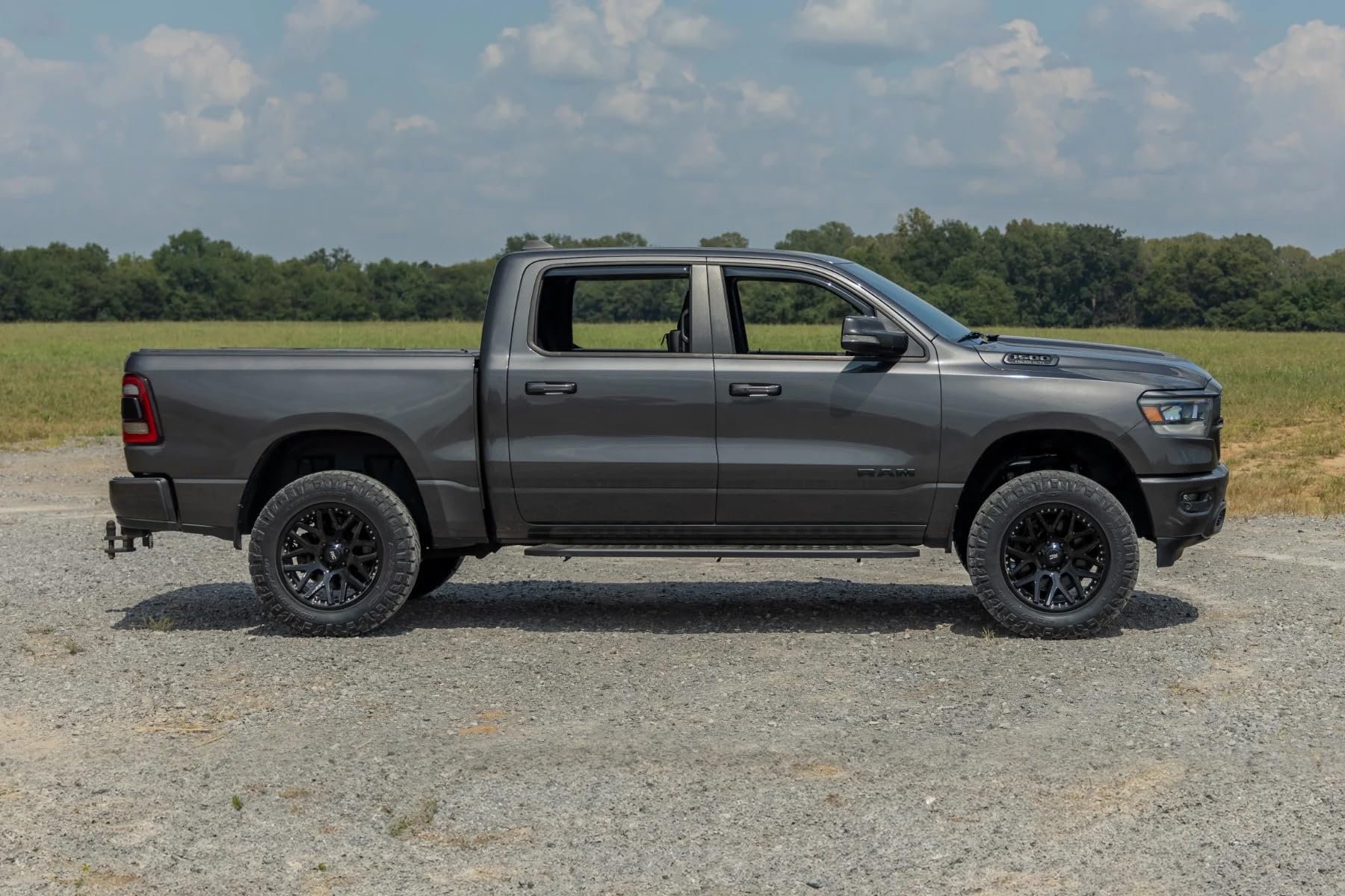 Rough Country Window Rain Guards in-Channel for Ram 1500 (2019-2025), 1500 TRX Crew Cab (2021-2024) - Low Profile Window Visors, 4-Pc Rain Guard for Trucks