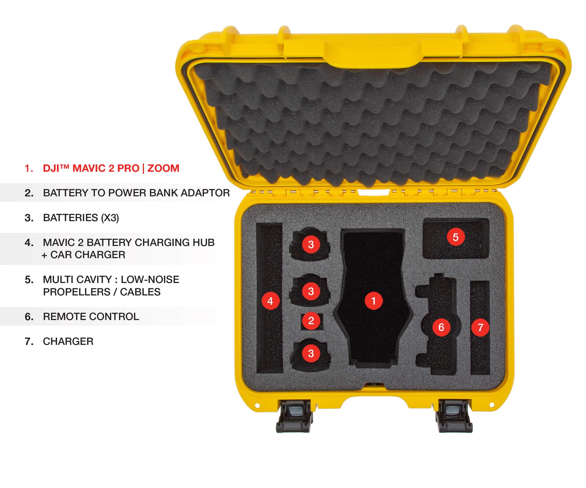 Nanuk Case for DJI Mavic w/foam insert 2PZ - Yellow 920-MAV2PZ4