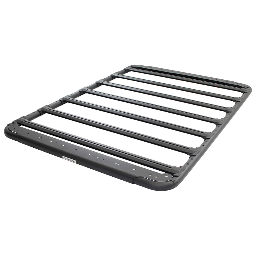 Go Rhino Flat Platform SRM 500 Roof Rack & Clamps | Aluminum, Textured Black, L: 75" x W: 52" | 5935075T | Mounts to Most Cross Bars