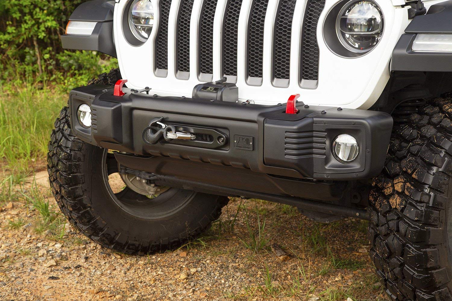 Rugged Ridge Front Spartacus Bumper for Jeep Wrangler/Gladiator | Stubby, Steel, Black | 11544.24 | Fits 2018-2025 Jeep Wrangler JL; 2020-2025 Jeep Gladiator JT