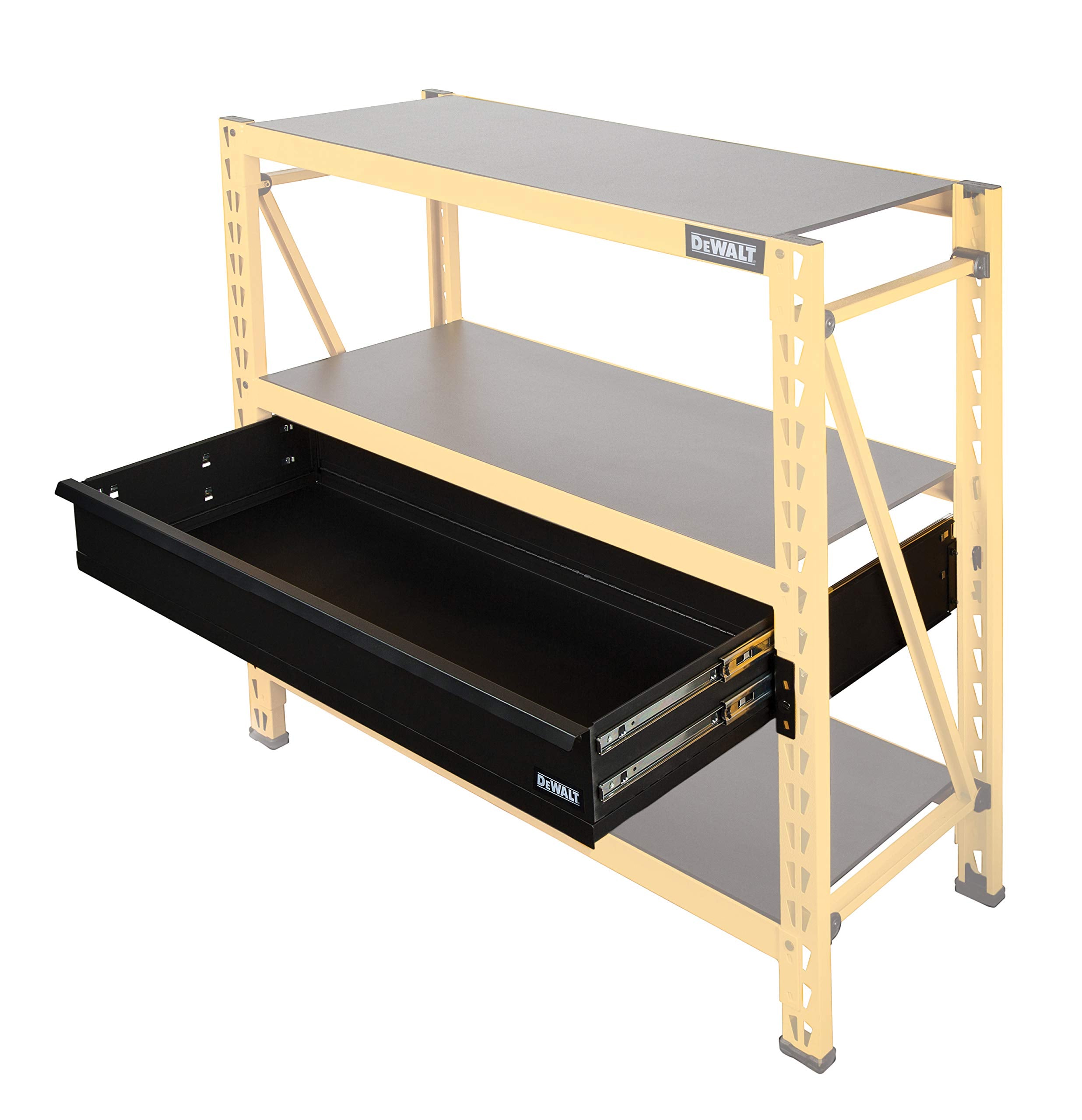DEWALT Accessory Drawer Kit for Workshop or Garage, Compatible with 4-ft Storage Rack, Measures 6.5 x 18 x 44 Inches, Smooth Opening