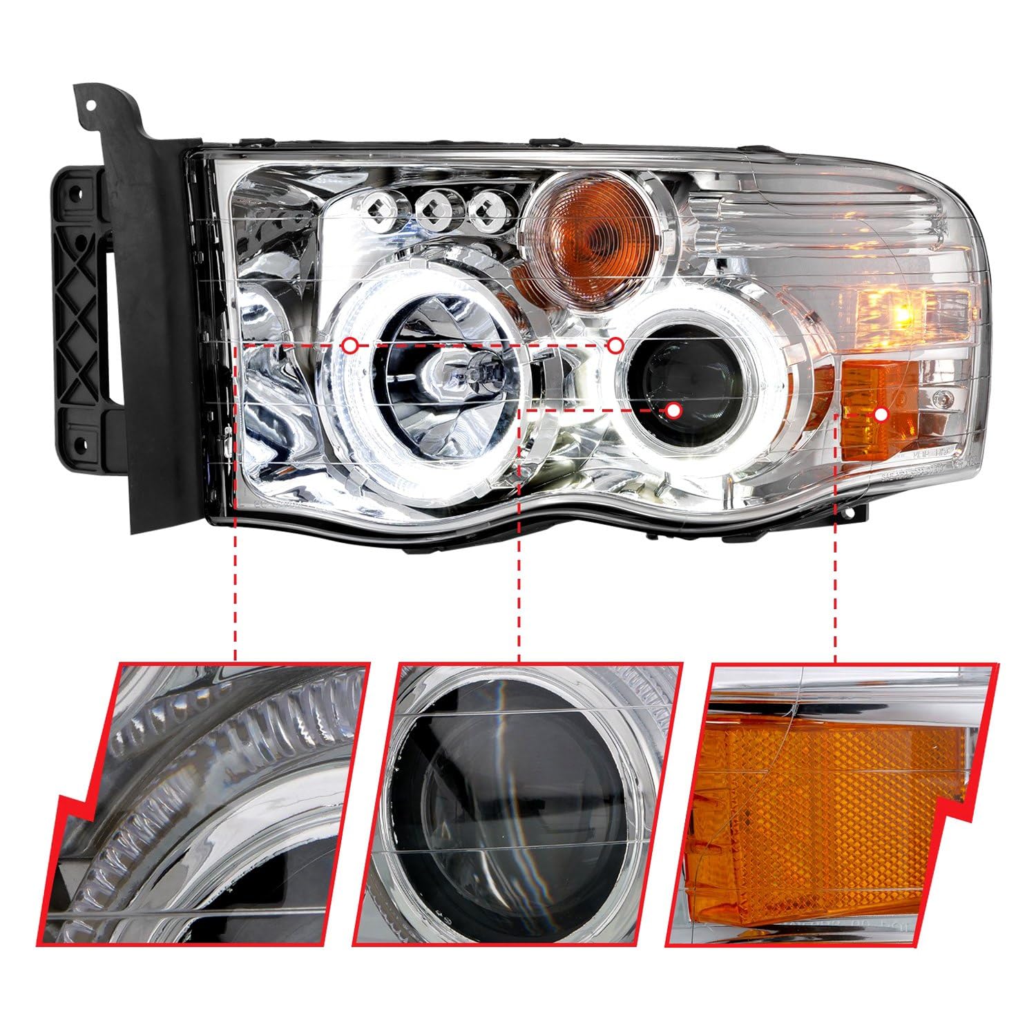 111491 Anzo, Usa Projector Headlamps Fits Dodge Ram 1500