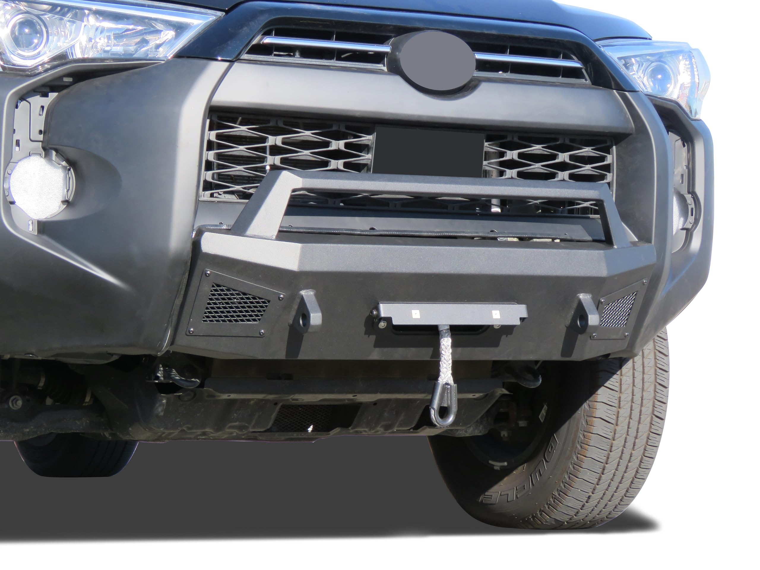 Heavy Duty Black Horse Armour III Front Winch Bumper Textured Black Compatible with 2014-2024 Toyota 4Runner(Excl. Limited, Nightshade Edition and 22-24 TRD Sport)-AR3HD60NL